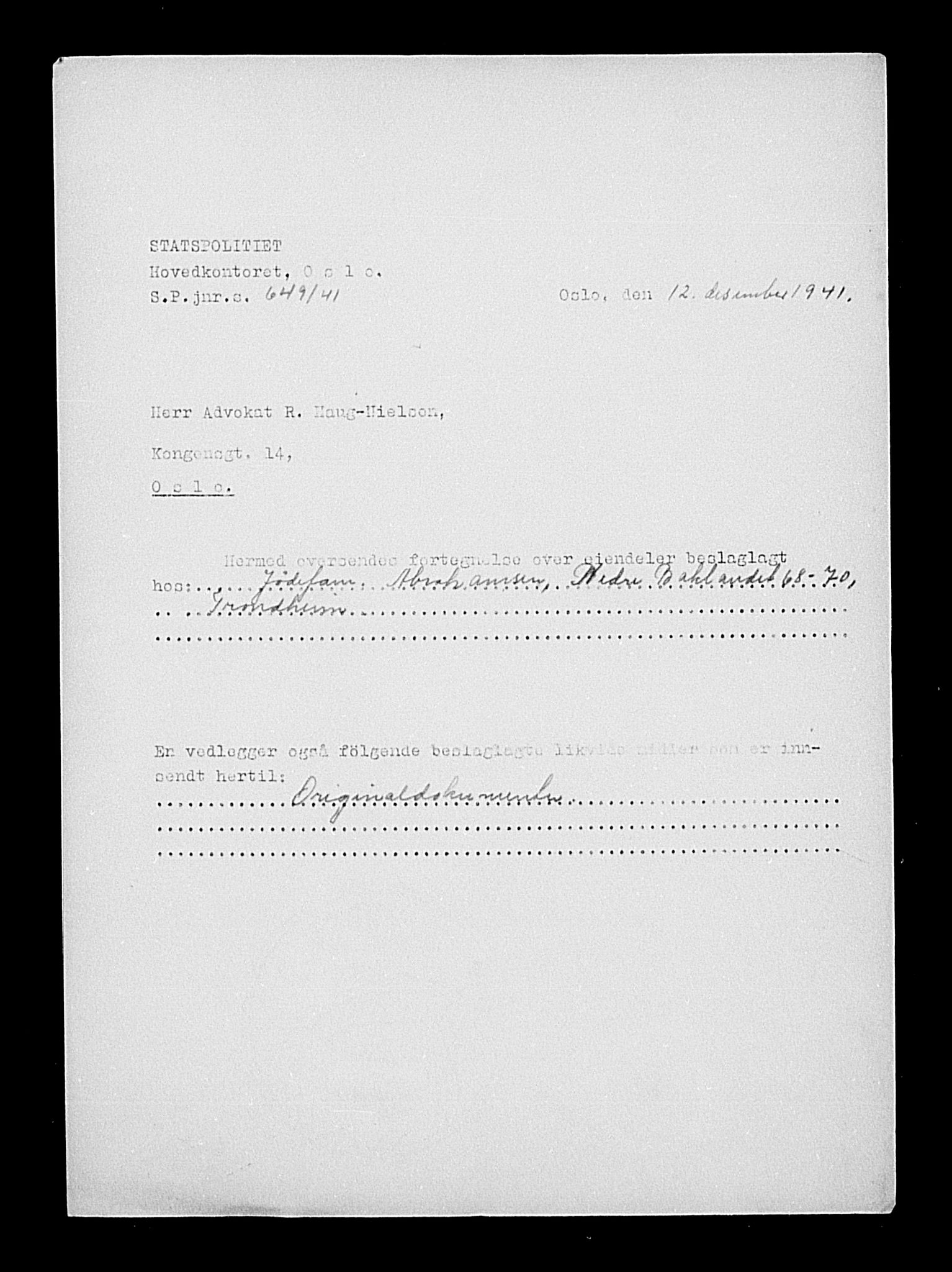 Justisdepartementet, Tilbakeføringskontoret for inndratte formuer, AV/RA-S-1564/H/Hc/Hca/L0892: --, 1945-1947, p. 16