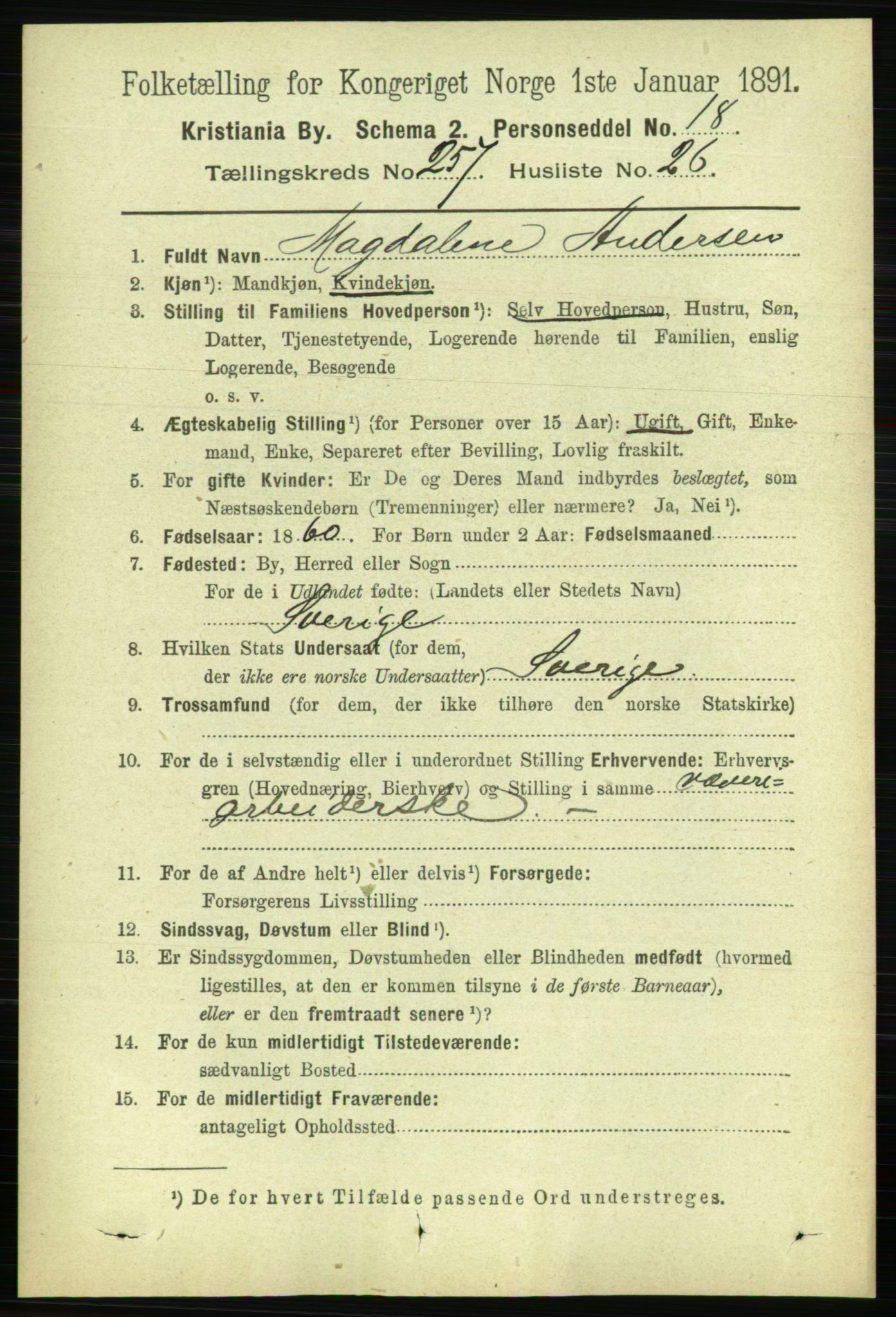 RA, 1891 census for 0301 Kristiania, 1891, p. 156874