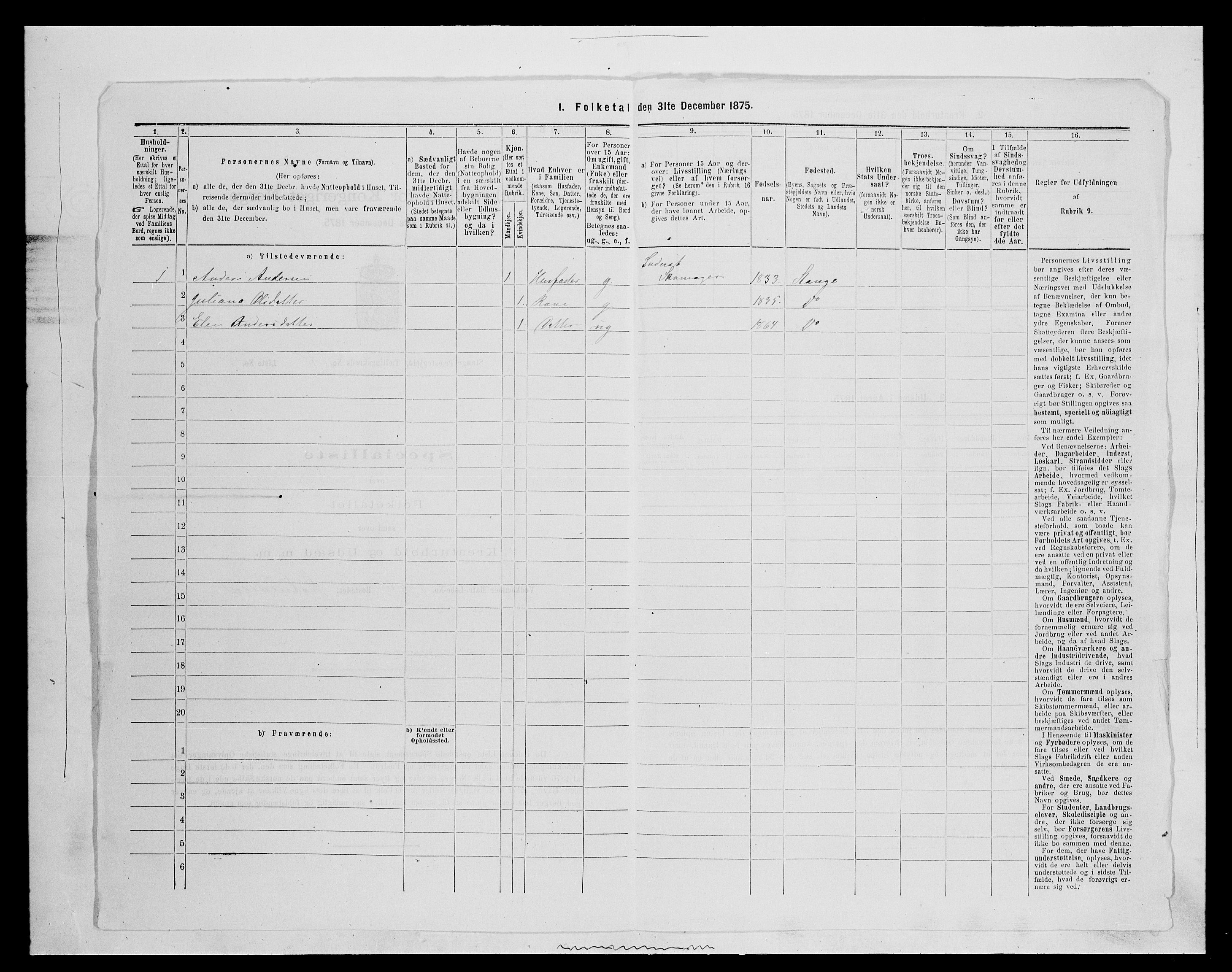 SAH, 1875 census for 0417P Stange, 1875, p. 1279