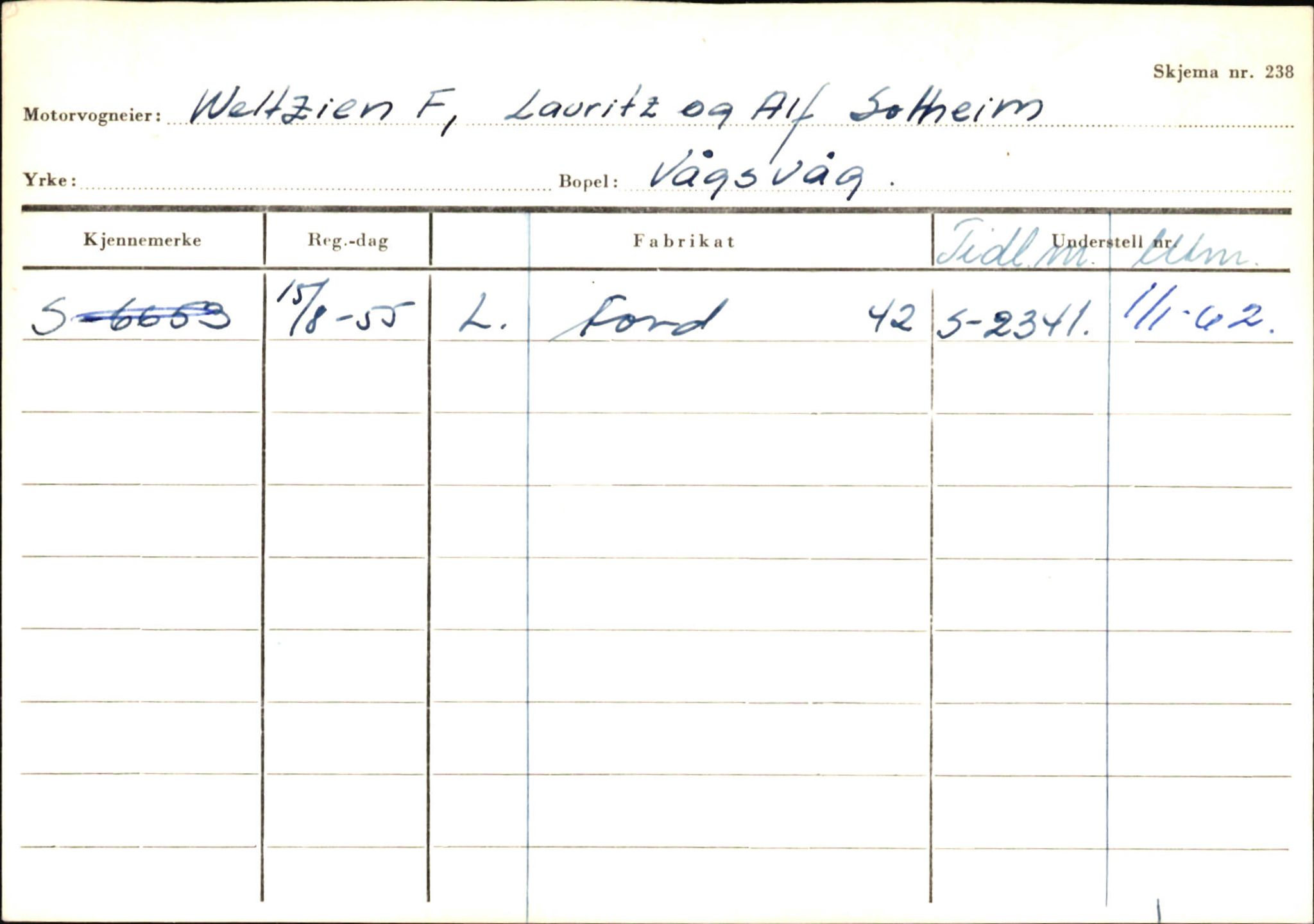 Statens vegvesen, Sogn og Fjordane vegkontor, AV/SAB-A-5301/4/F/L0145: Registerkort Vågsøy S-Å. Årdal I-P, 1945-1975, p. 754