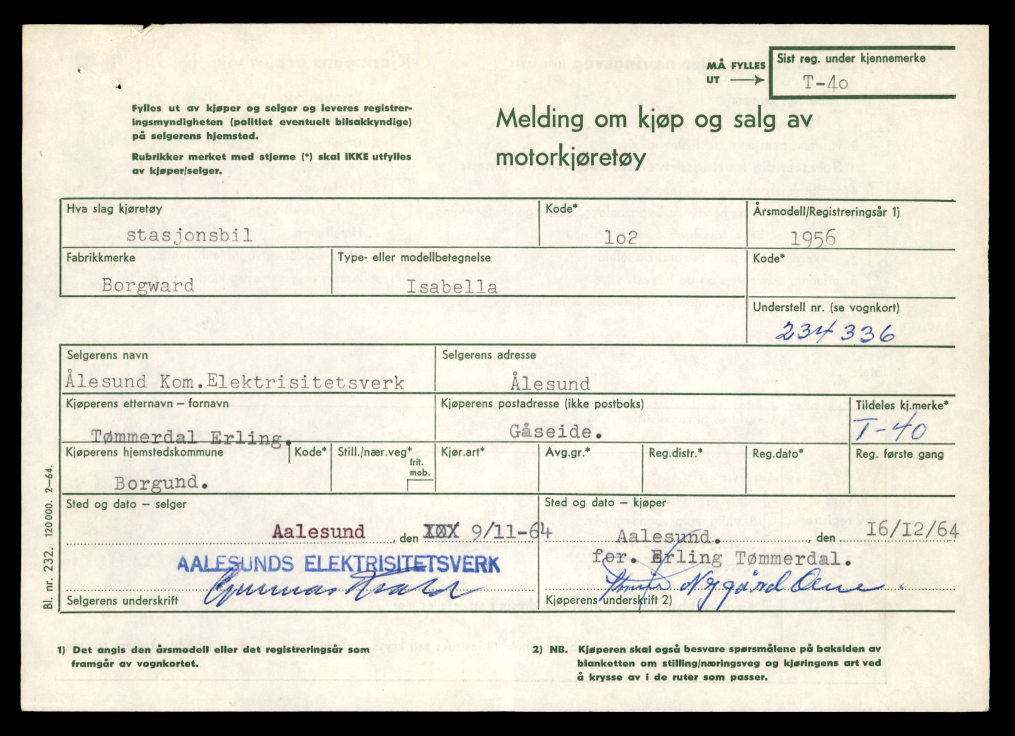 Møre og Romsdal vegkontor - Ålesund trafikkstasjon, AV/SAT-A-4099/F/Fe/L0001: Registreringskort for kjøretøy T 3 - T 127, 1927-1998, p. 851