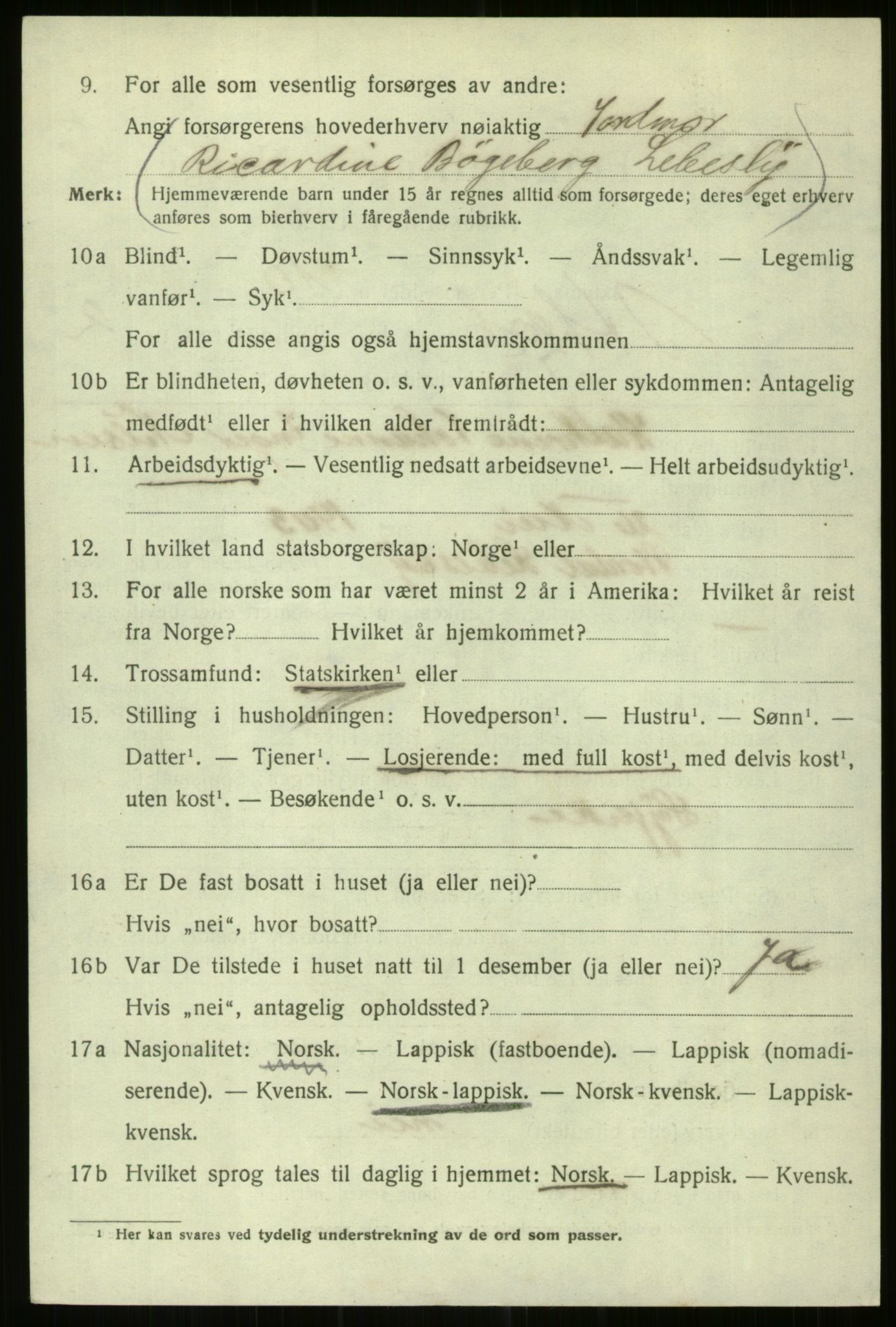 SATØ, 1920 census for Hammerfest, 1920, p. 7588