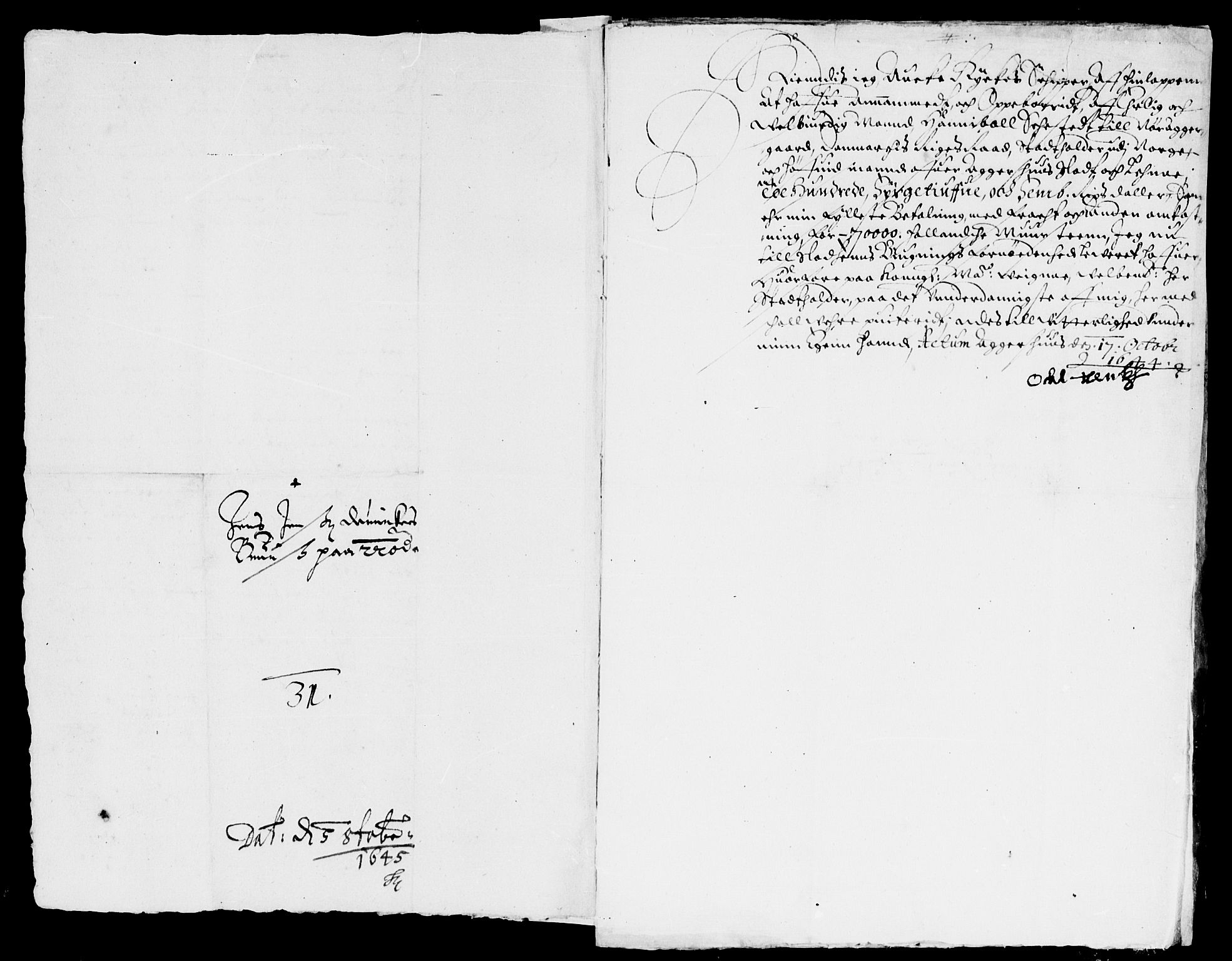 Rentekammeret inntil 1814, Reviderte regnskaper, Lensregnskaper, AV/RA-EA-5023/R/Rb/Rba/L0183: Akershus len, 1644-1646