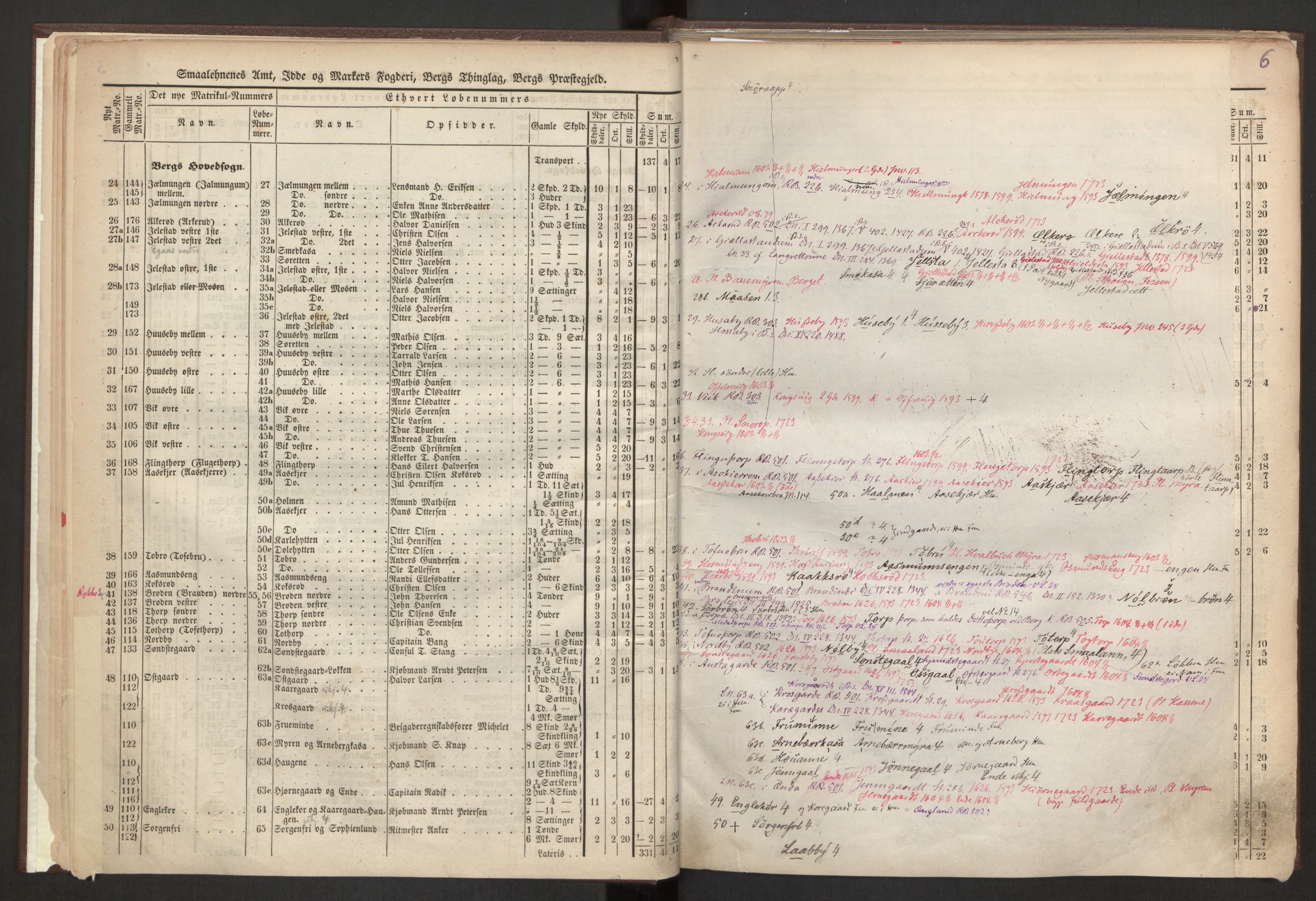 Rygh, AV/RA-PA-0034/F/Fb/L0001: Matrikkelen for 1838 - Smaalenes amt (Østfold fylke), 1838, p. 6a