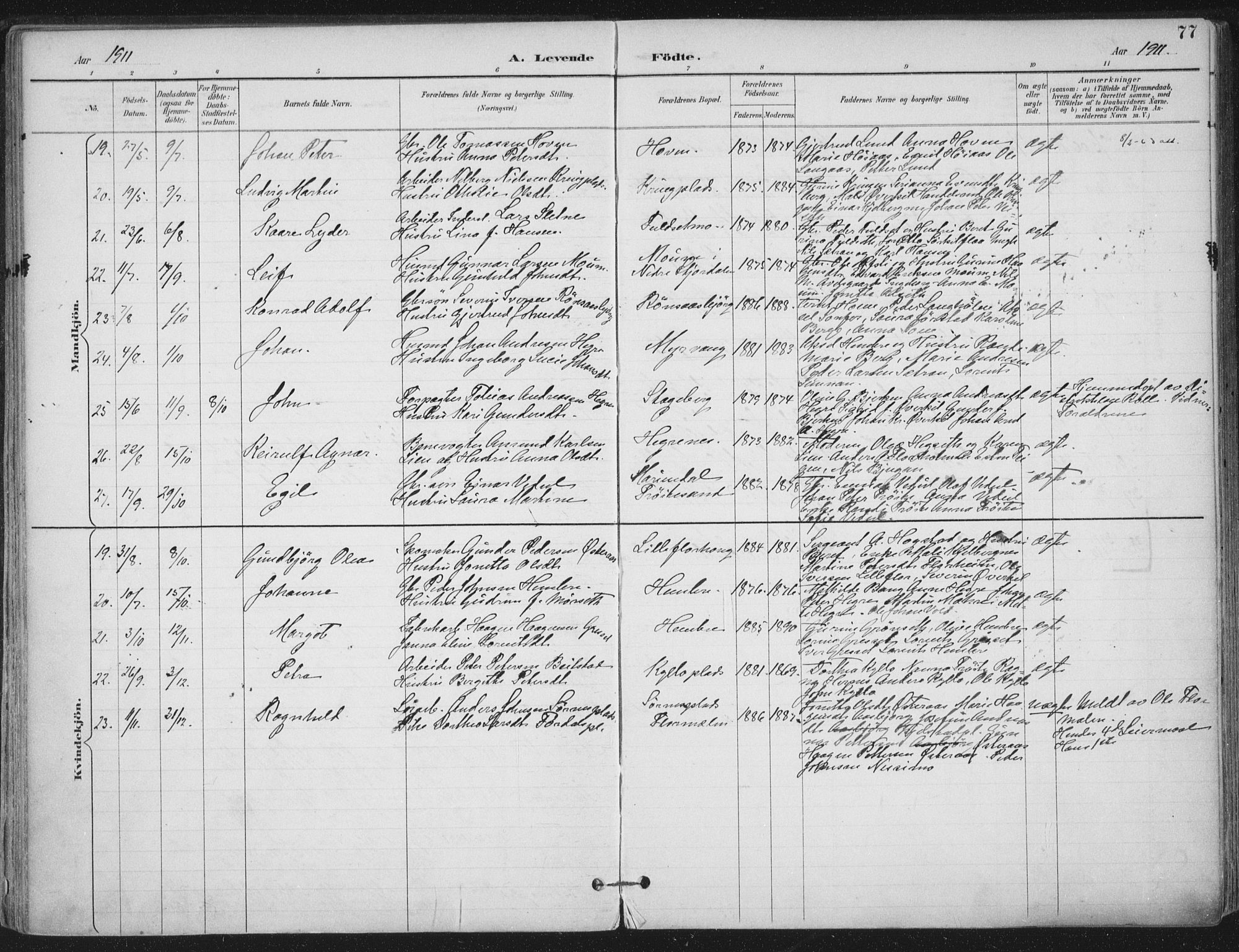 Ministerialprotokoller, klokkerbøker og fødselsregistre - Nord-Trøndelag, AV/SAT-A-1458/703/L0031: Parish register (official) no. 703A04, 1893-1914, p. 77