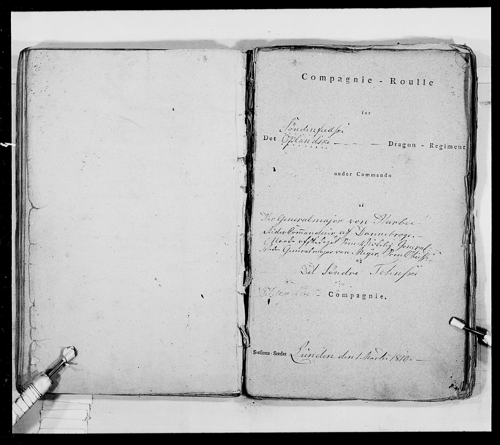 Generalitets- og kommissariatskollegiet, Det kongelige norske kommissariatskollegium, AV/RA-EA-5420/E/Eh/L0018: Opplandske dragonregiment, 1810-1811, p. 195