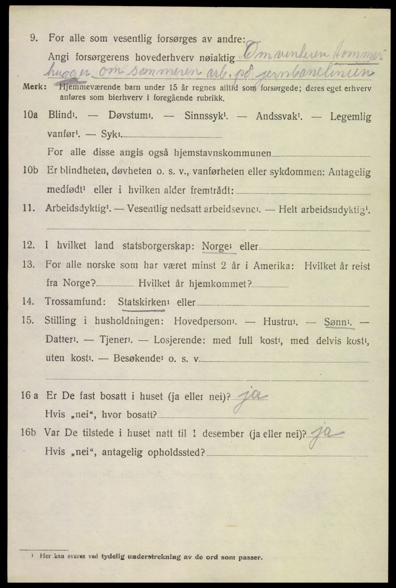 SAH, 1920 census for Ringebu, 1920, p. 7370