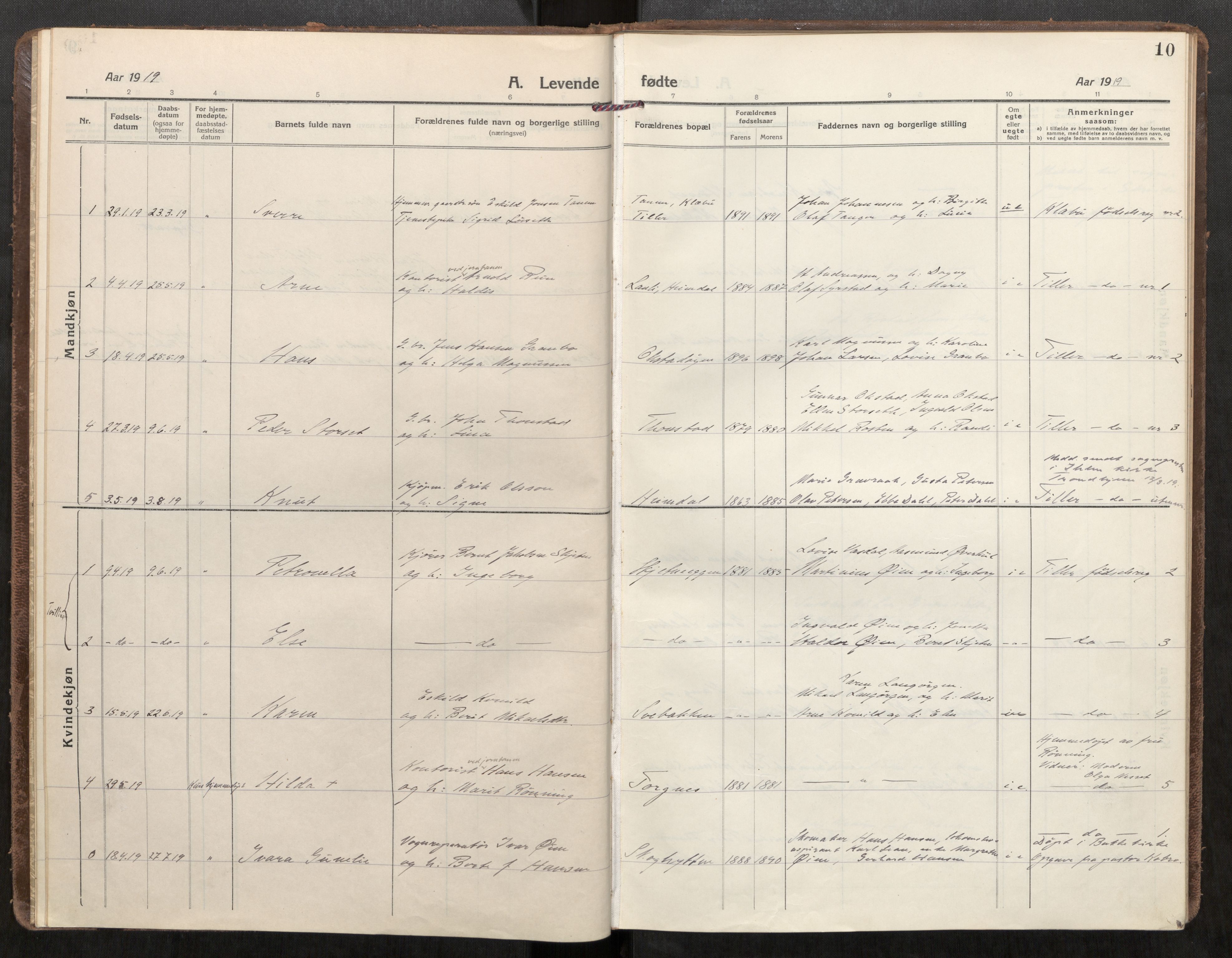 Klæbu sokneprestkontor, SAT/A-1112: Parish register (official) no. 3, 1917-1924, p. 10