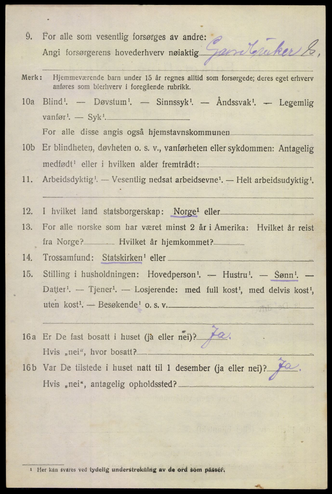 SAKO, 1920 census for Sande, 1920, p. 6125