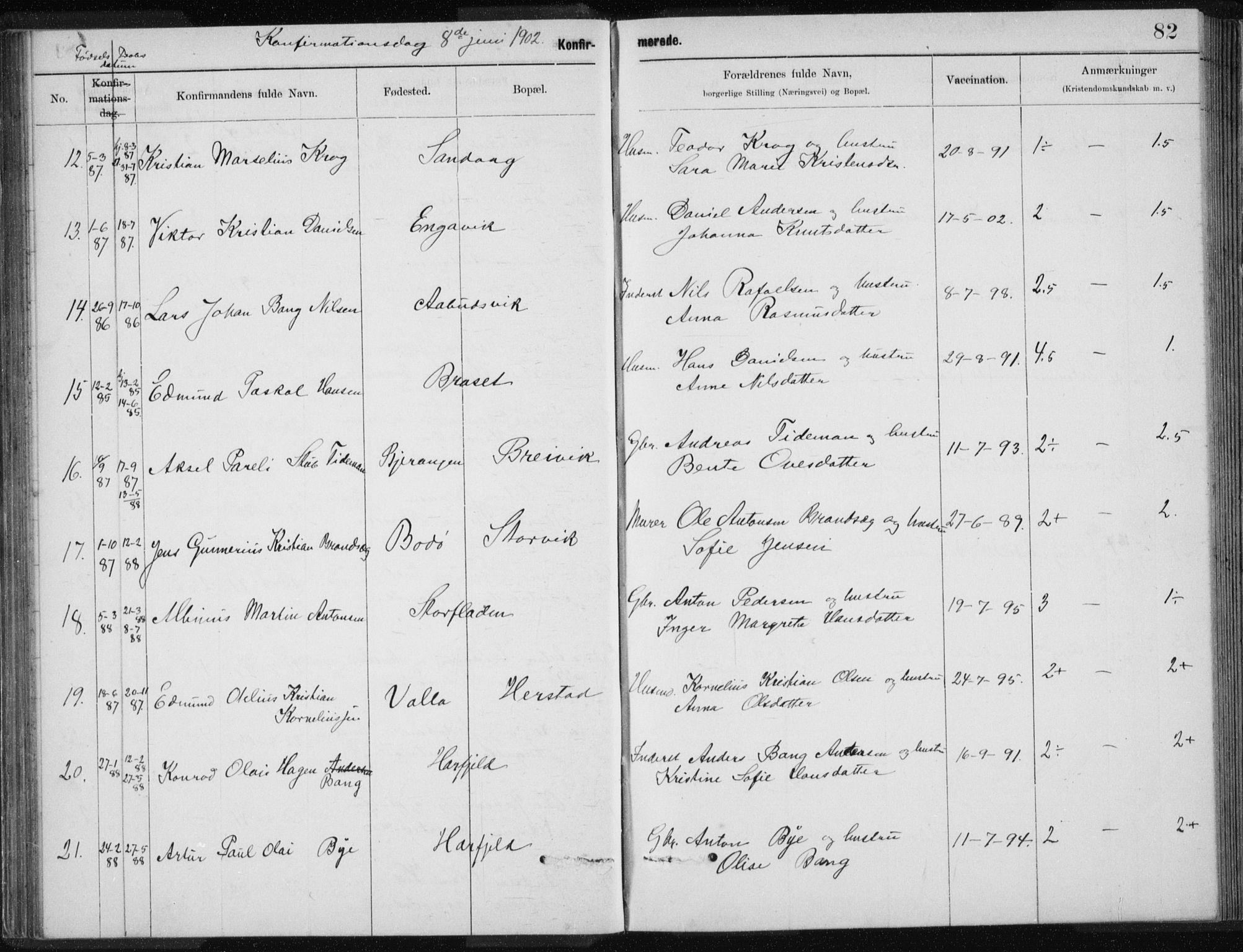 Ministerialprotokoller, klokkerbøker og fødselsregistre - Nordland, SAT/A-1459/843/L0637: Parish register (copy) no. 843C06, 1884-1908, p. 82