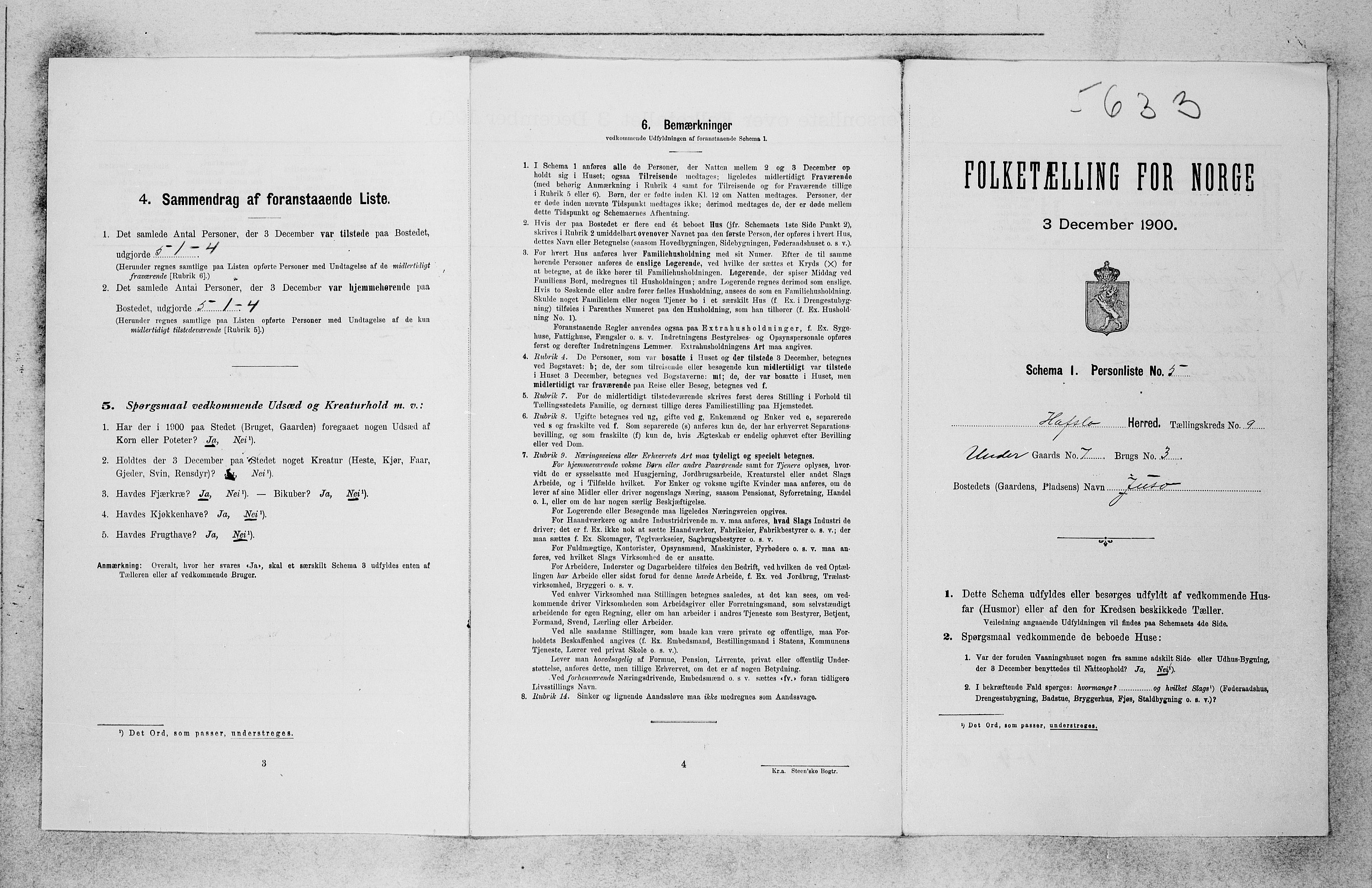 SAB, 1900 census for Hafslo, 1900, p. 948