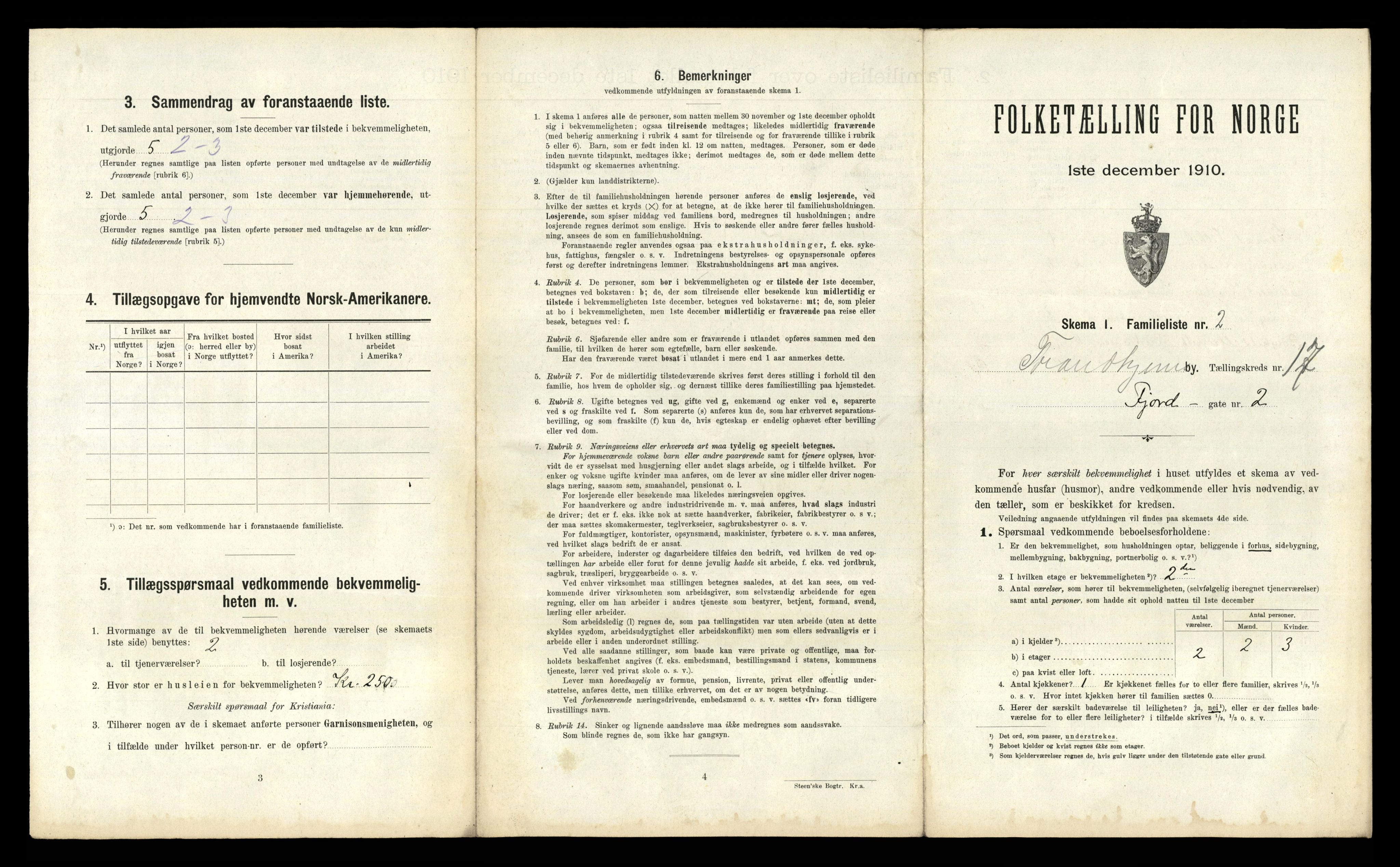 RA, 1910 census for Trondheim, 1910, p. 5877