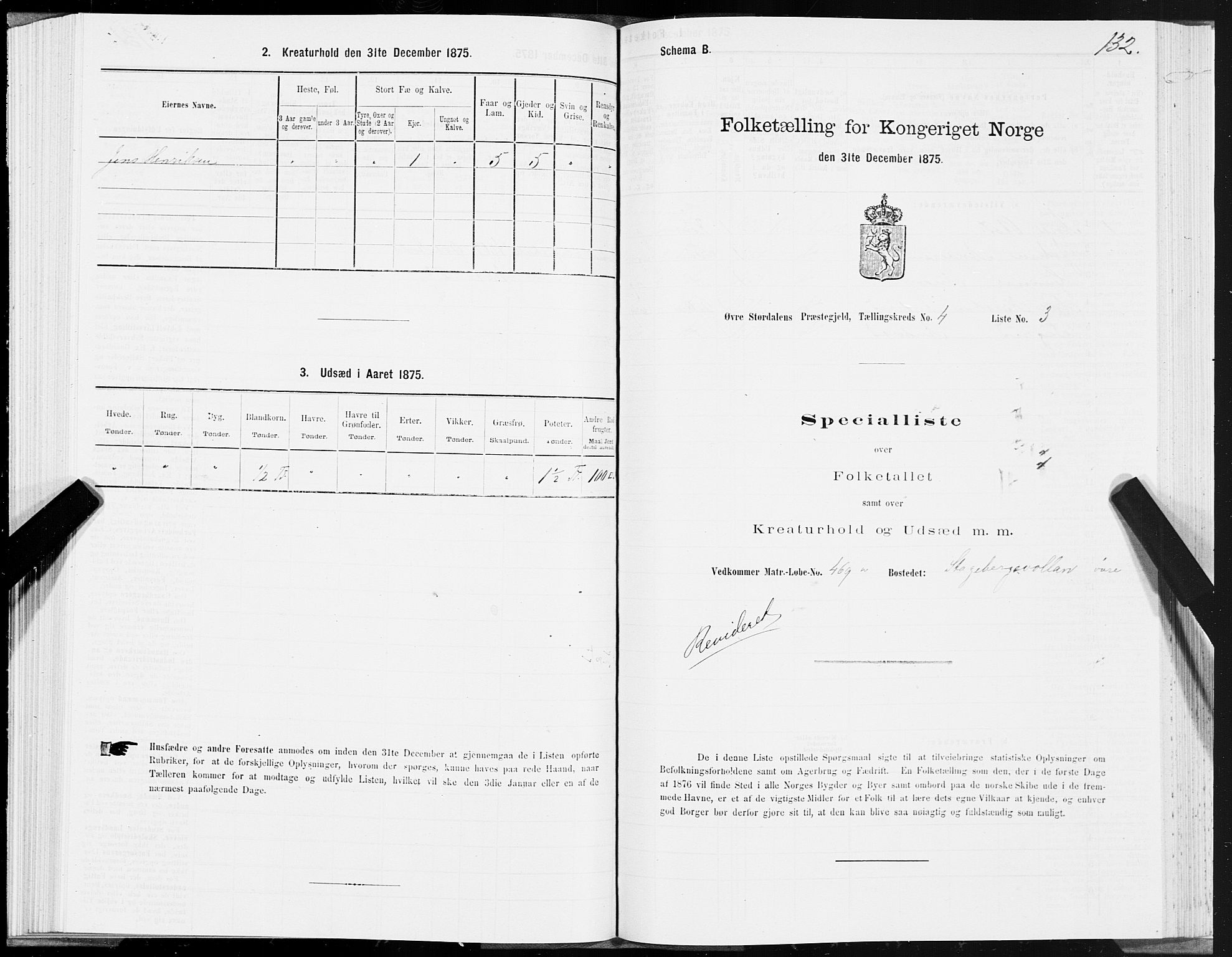 SAT, 1875 census for 1711P Øvre Stjørdal, 1875, p. 2132