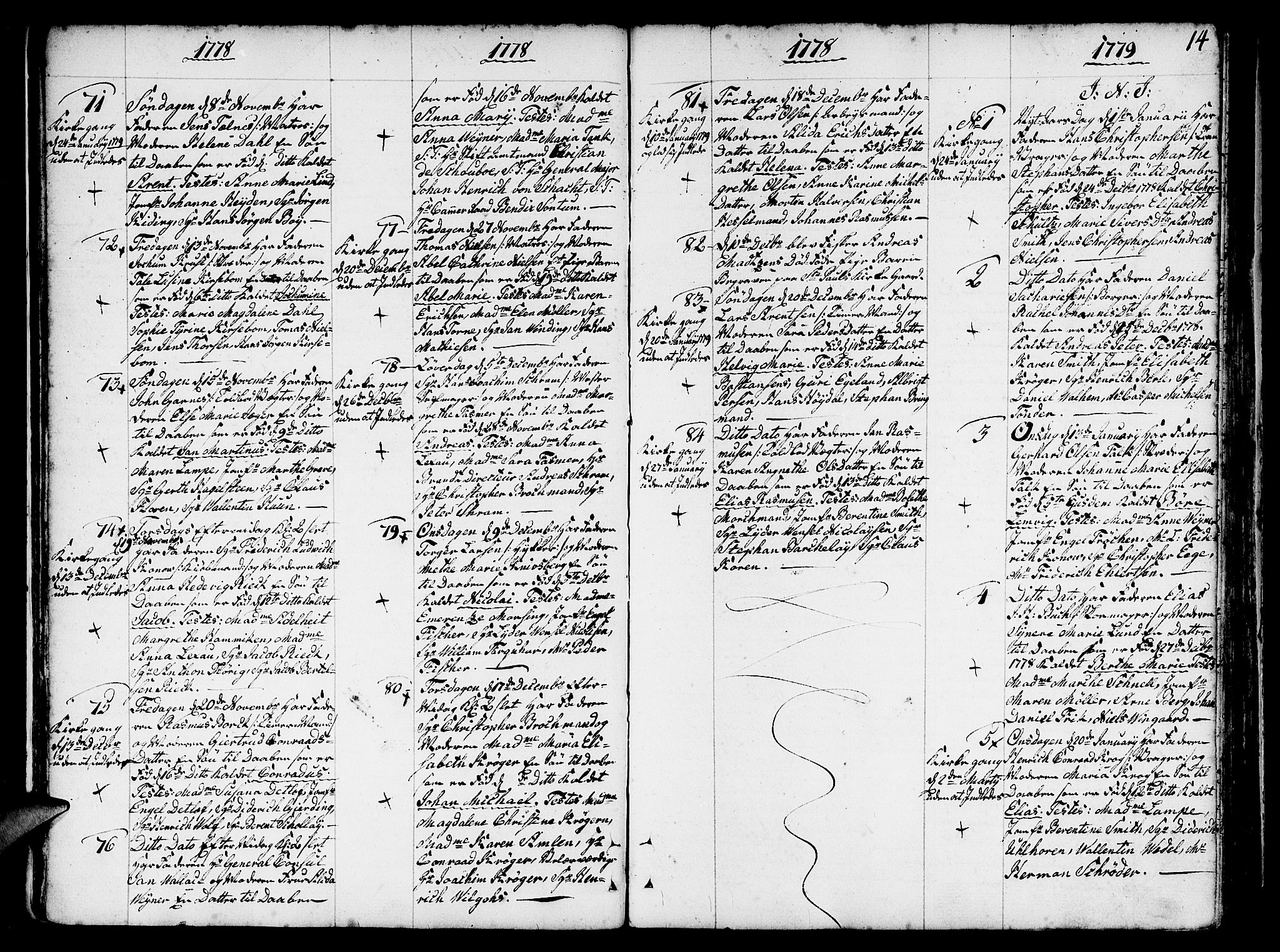 Nykirken Sokneprestembete, SAB/A-77101/H/Haa/L0005: Parish register (official) no. A 5, 1775-1808, p. 14