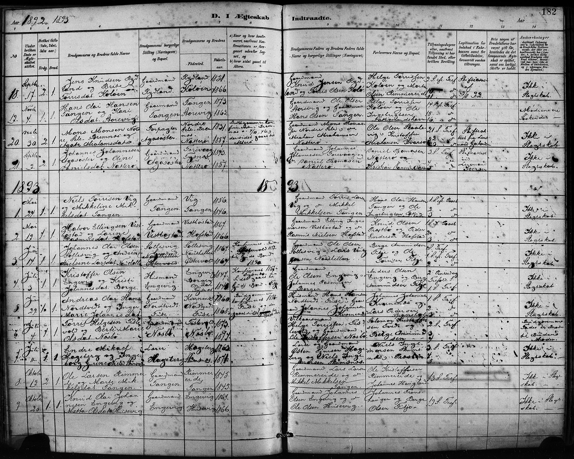 Fitjar sokneprestembete, SAB/A-99926: Parish register (official) no. A 2, 1882-1899, p. 182