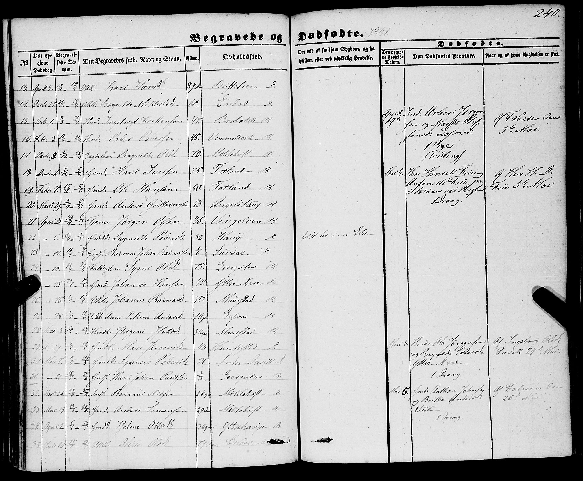 Davik sokneprestembete, AV/SAB-A-79701/H/Haa/Haaa/L0005: Parish register (official) no. A 5, 1850-1866, p. 240