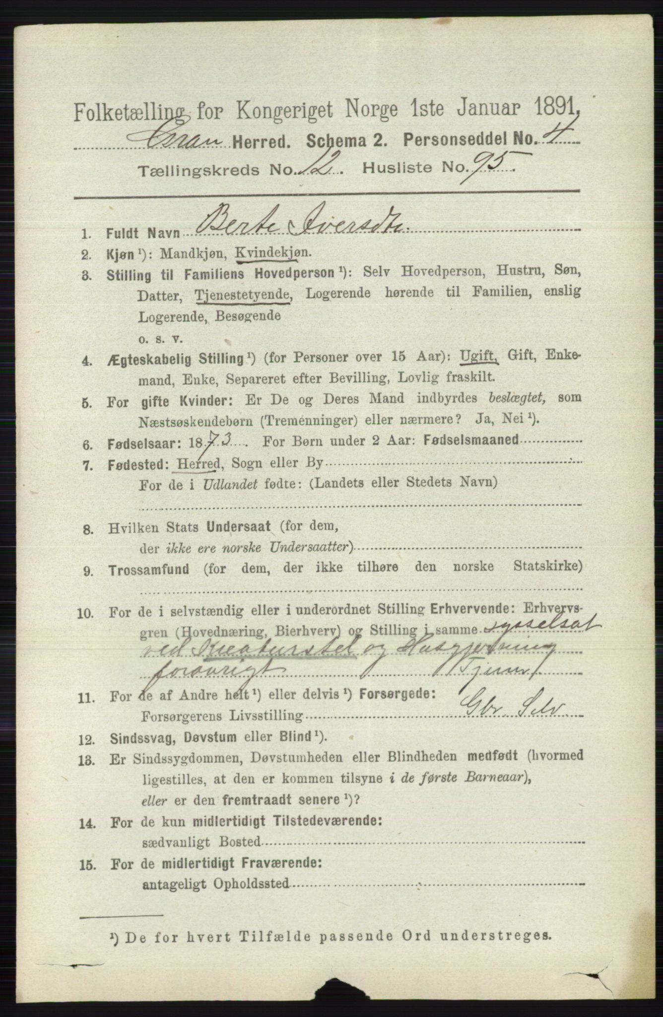 RA, 1891 census for 0534 Gran, 1891, p. 6776