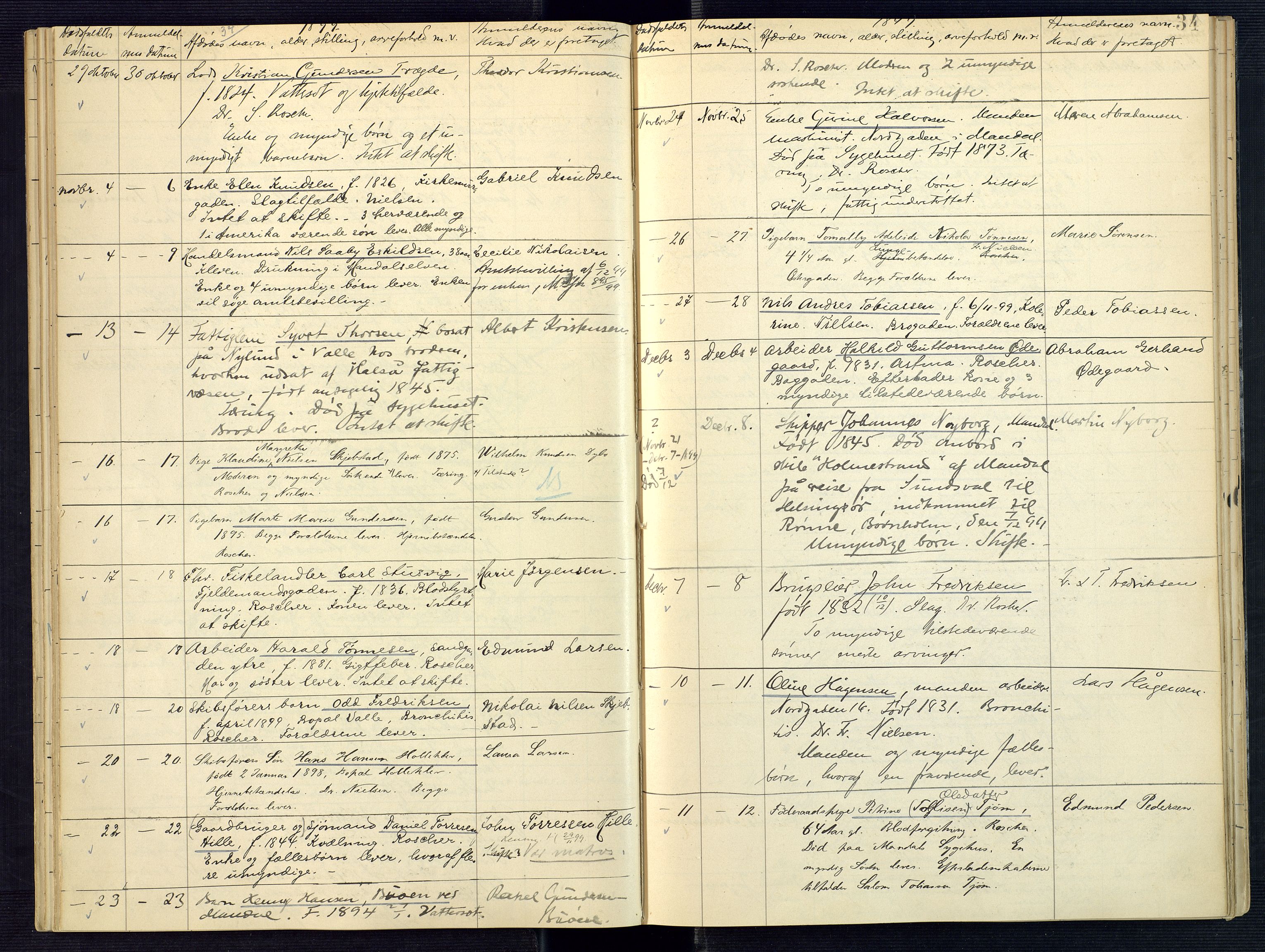 Mandal sorenskriveri, AV/SAK-1221-0005/001/H/Ha/L0005: Dødsfall Mandal prestegjeld nr 4, 1895-1908, p. 34