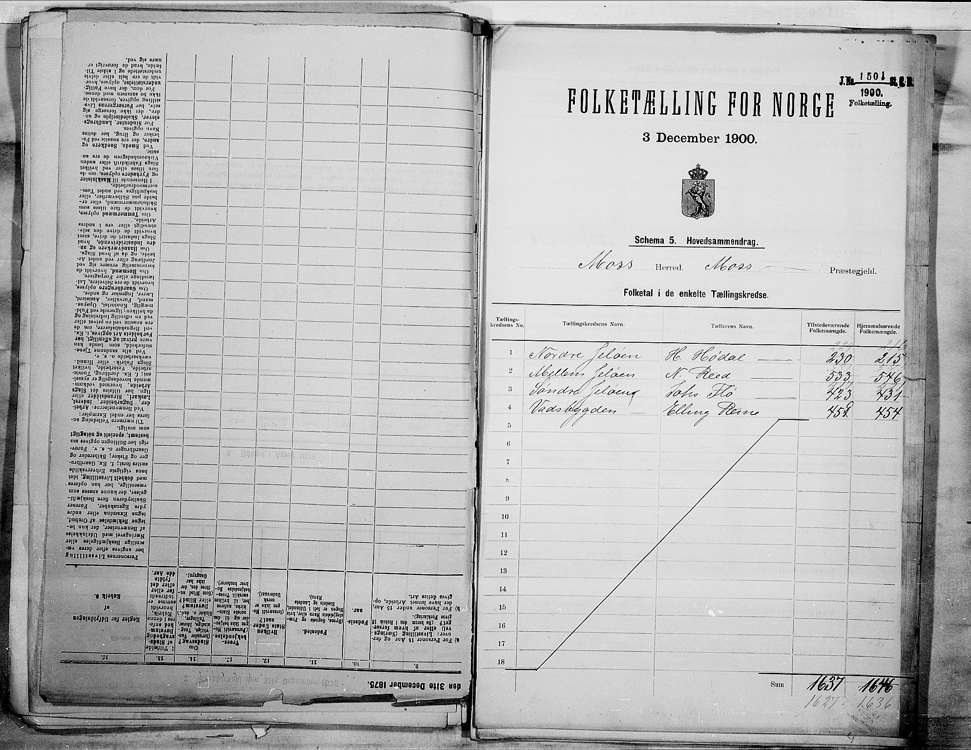 SAO, 1900 census for Moss, 1900, p. 2