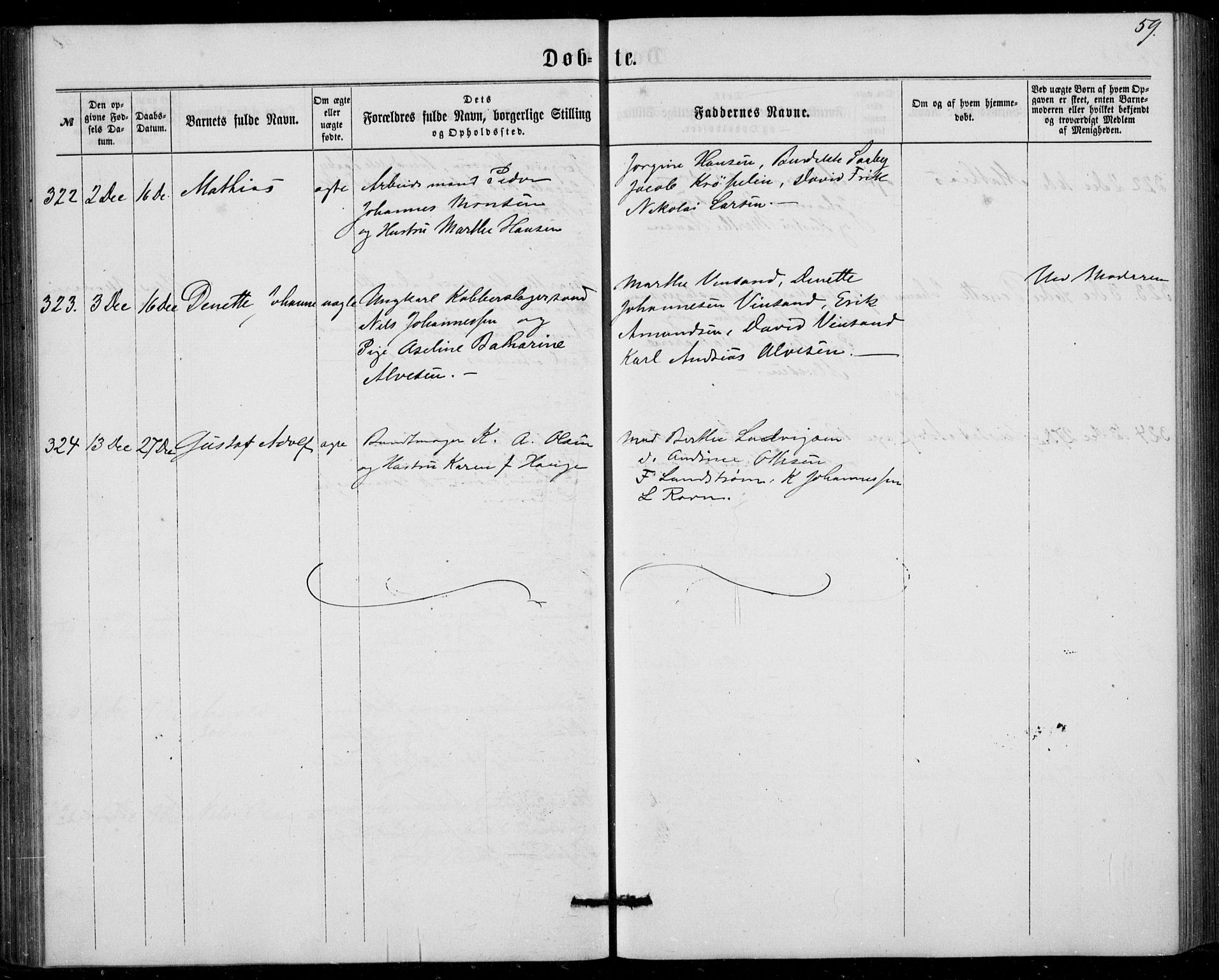 Fødselsstiftelsens sokneprestembete, ført av overlegen*, SAB/-: Parish register (official) no. A 1, 1863-1883, p. 59