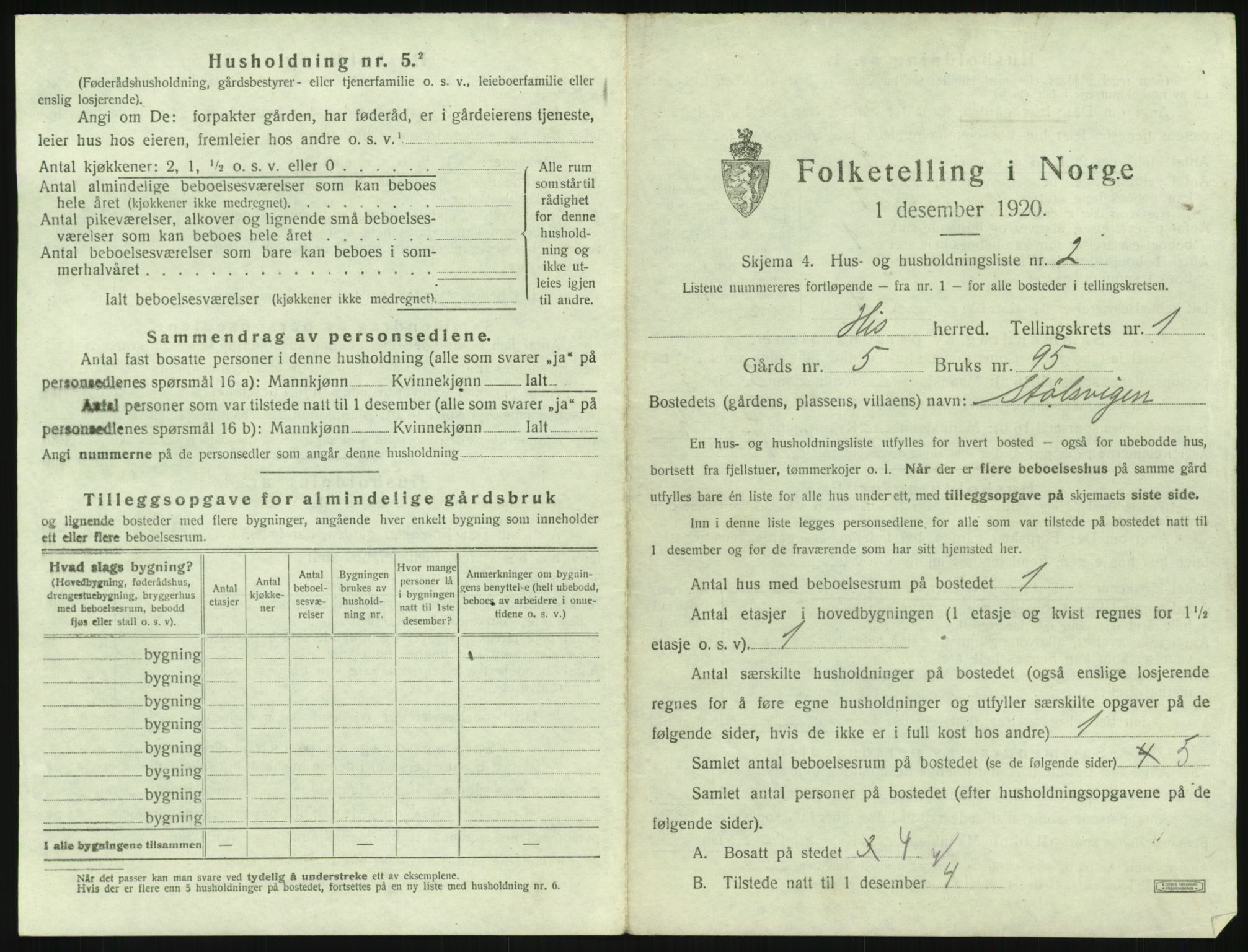 SAK, 1920 census for Hisøy, 1920, p. 34