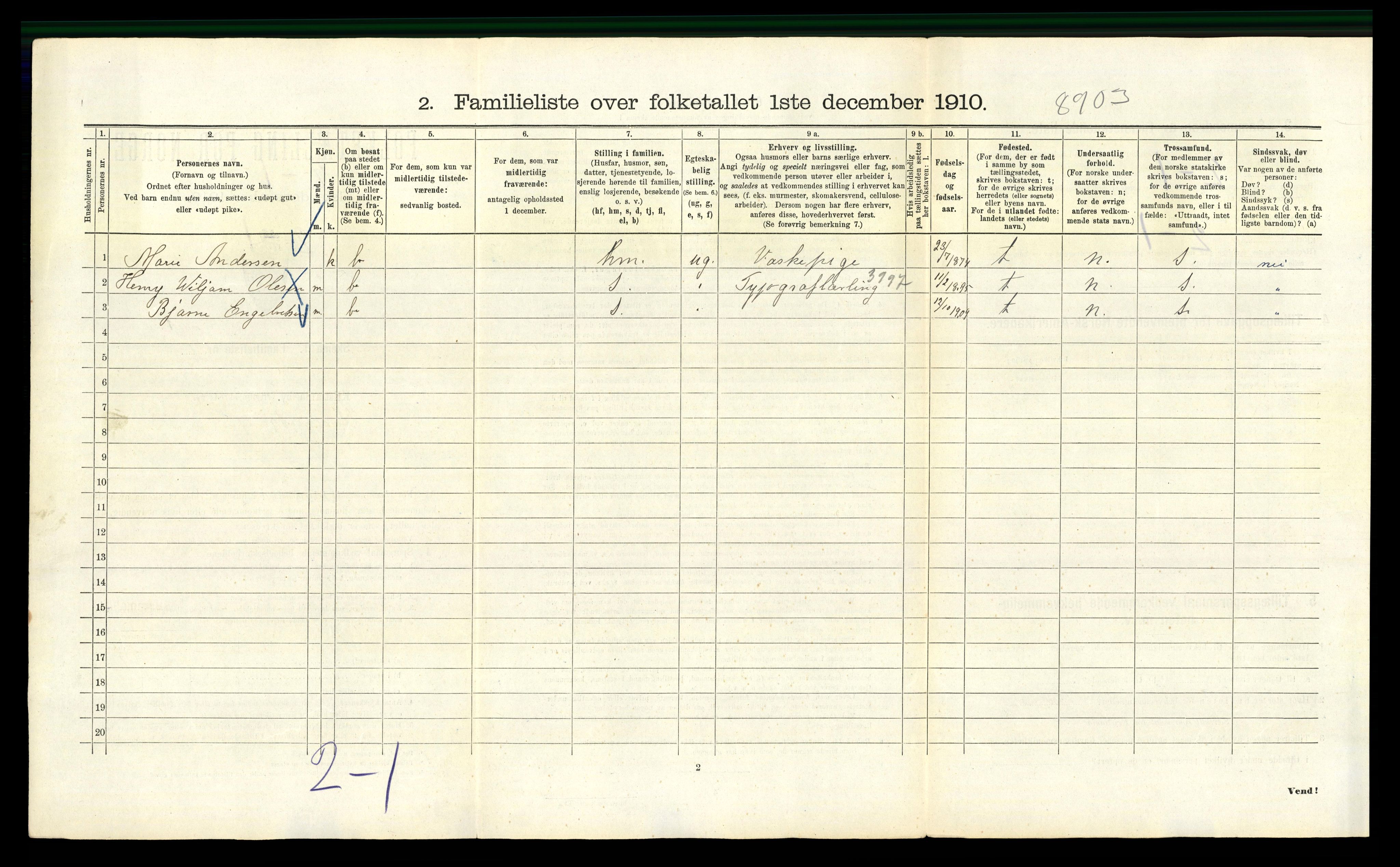 RA, 1910 census for Kristiania, 1910, p. 92484