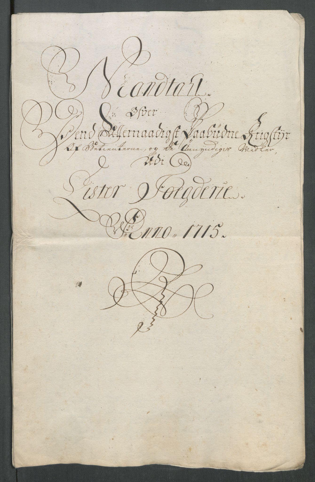 Rentekammeret inntil 1814, Reviderte regnskaper, Fogderegnskap, RA/EA-4092/R43/L2559: Fogderegnskap Lista og Mandal, 1715, p. 67