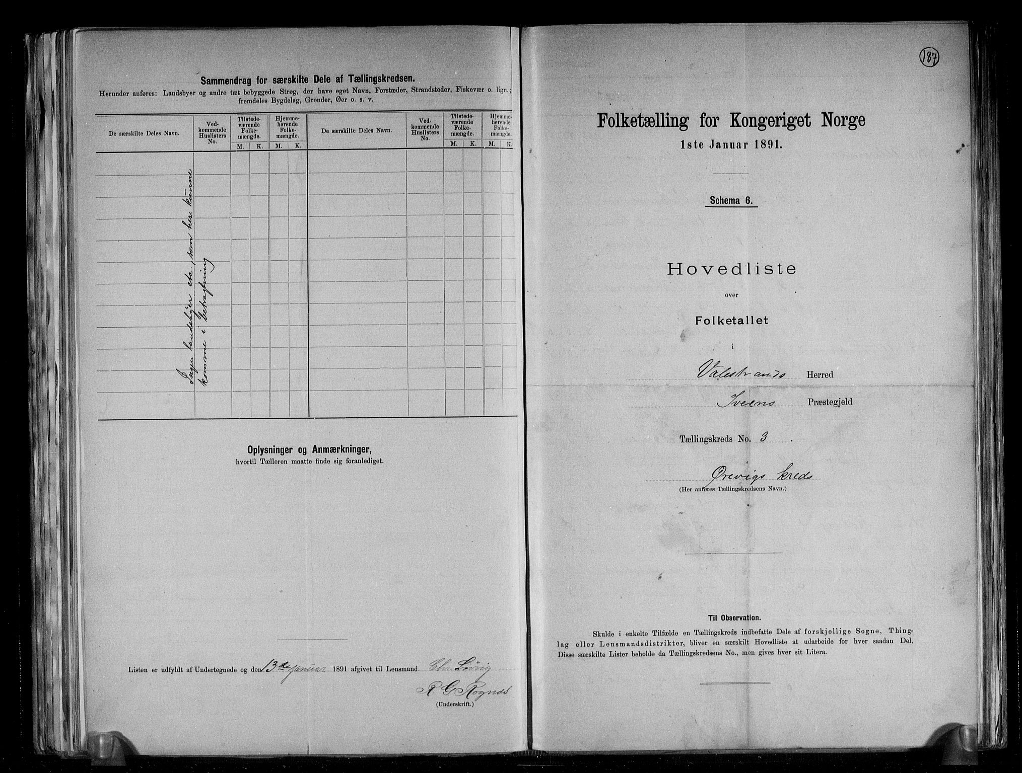 RA, 1891 census for 1217 Valestrand, 1891, p. 8