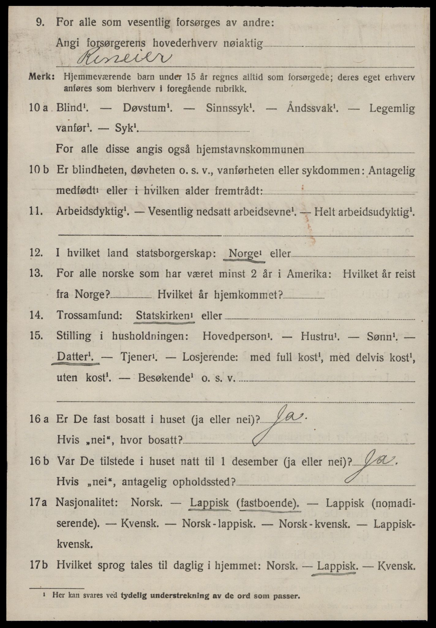 SAT, 1920 census for Osen, 1920, p. 3650