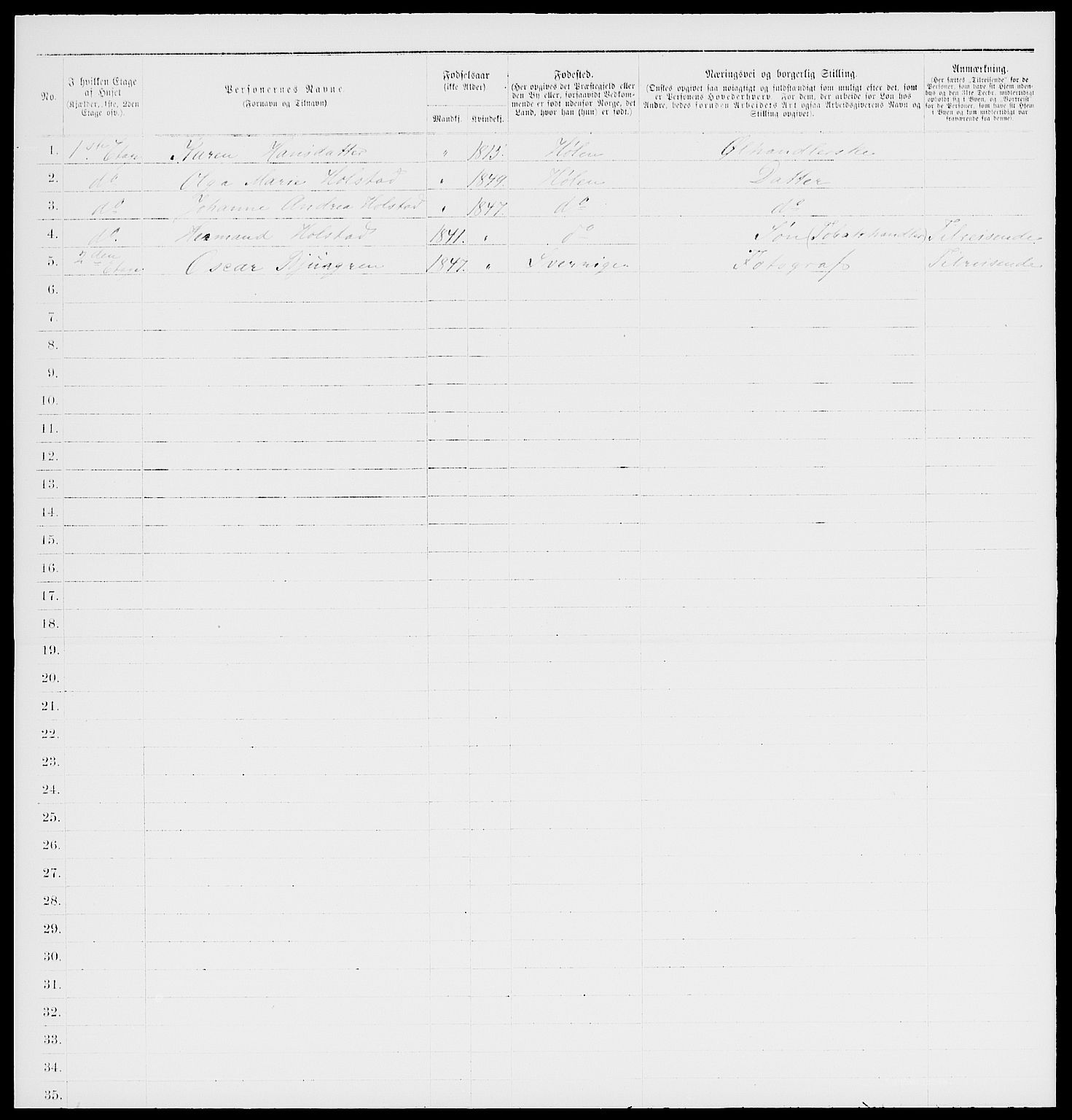 RA, 1885 census for 0204 Hølen, 1885, p. 30