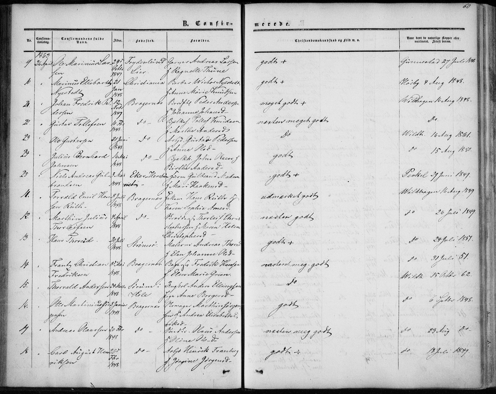 Bragernes kirkebøker, AV/SAKO-A-6/F/Fc/L0002: Parish register (official) no. III 2, 1854-1865, p. 60