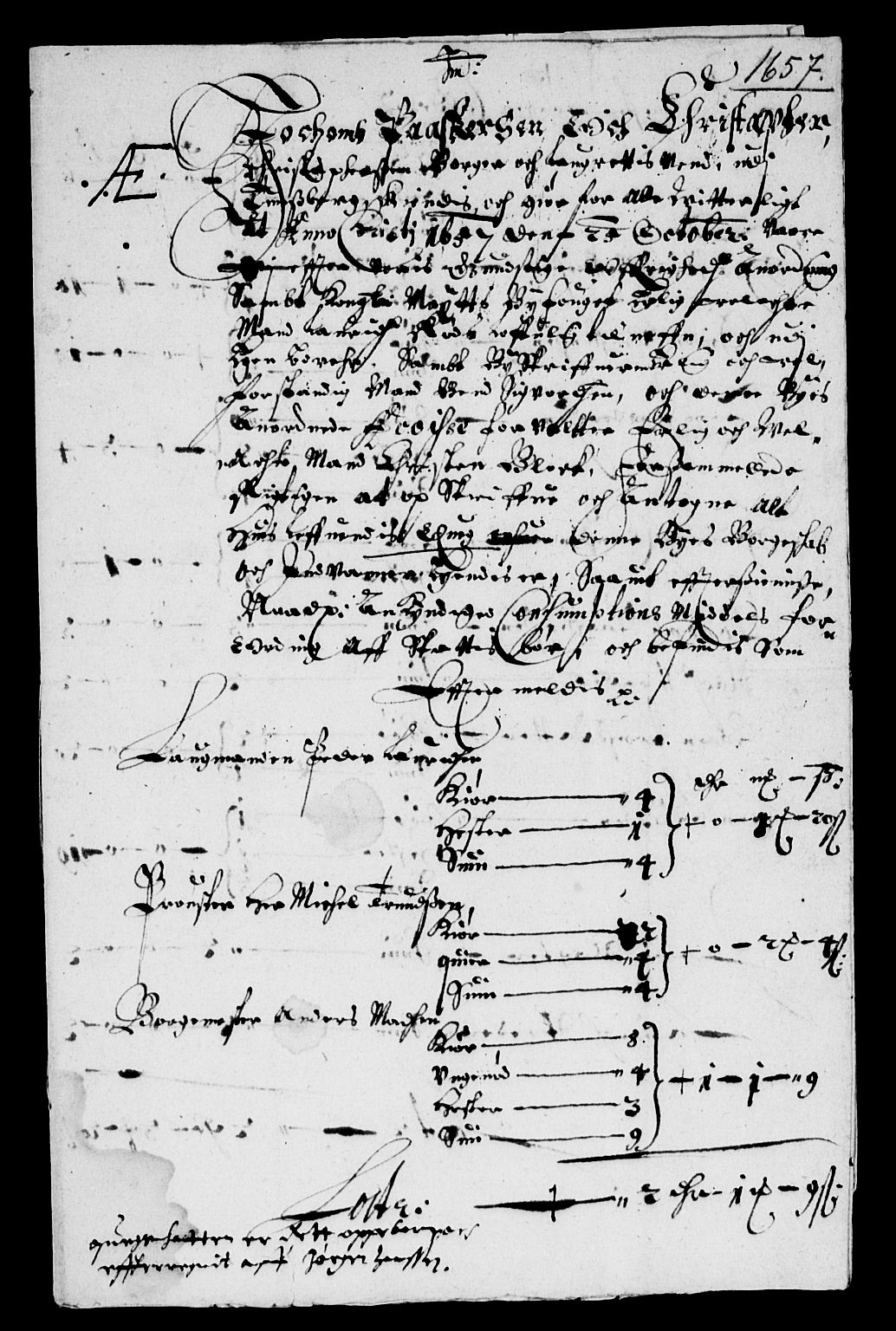 Rentekammeret inntil 1814, Reviderte regnskaper, Lensregnskaper, AV/RA-EA-5023/R/Rb/Rbo/L0034: Tønsberg len, 1657-1659
