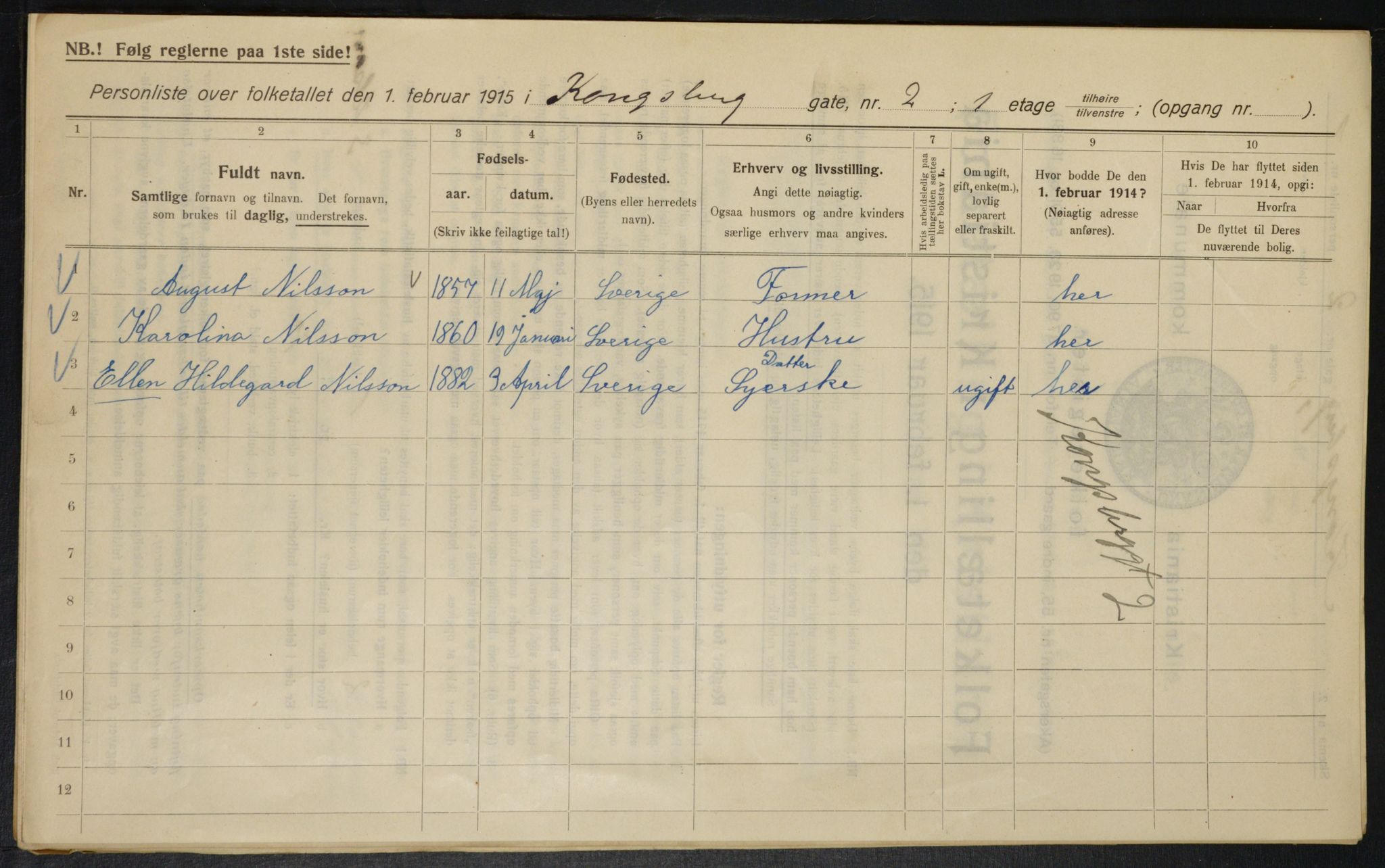 OBA, Municipal Census 1915 for Kristiania, 1915, p. 52183