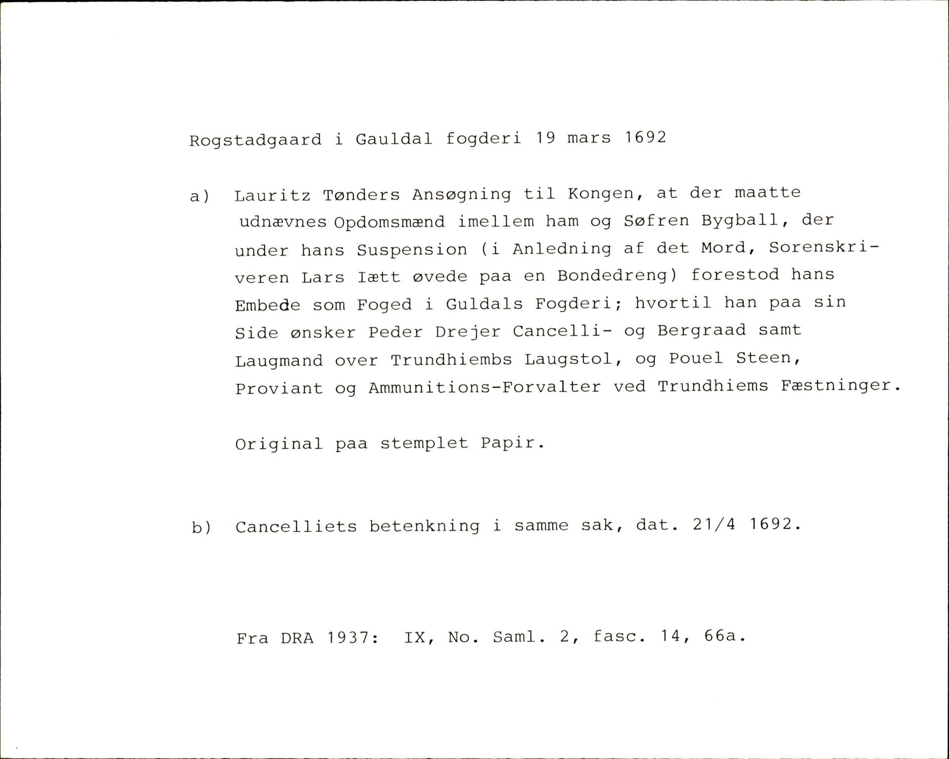 Riksarkivets diplomsamling, AV/RA-EA-5965/F35/F35f/L0002: Regestsedler: Diplomer fra DRA 1937 og 1996, p. 977