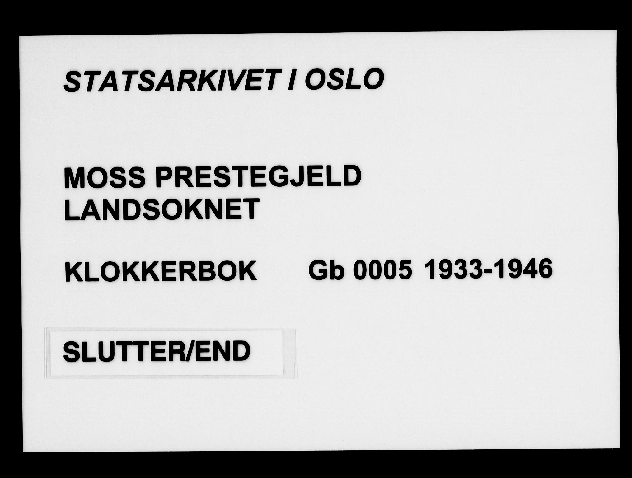 Moss prestekontor Kirkebøker, AV/SAO-A-2003/G/Gb/L0005: Parish register (copy) no. II 5, 1933-1946