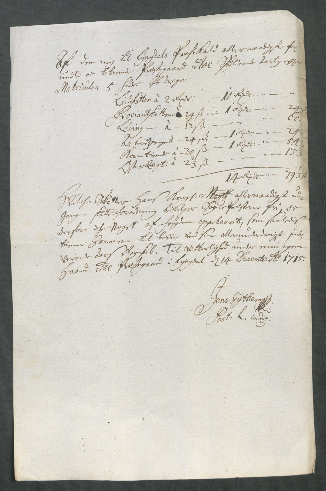 Rentekammeret inntil 1814, Reviderte regnskaper, Fogderegnskap, RA/EA-4092/R43/L2559: Fogderegnskap Lista og Mandal, 1715, p. 189