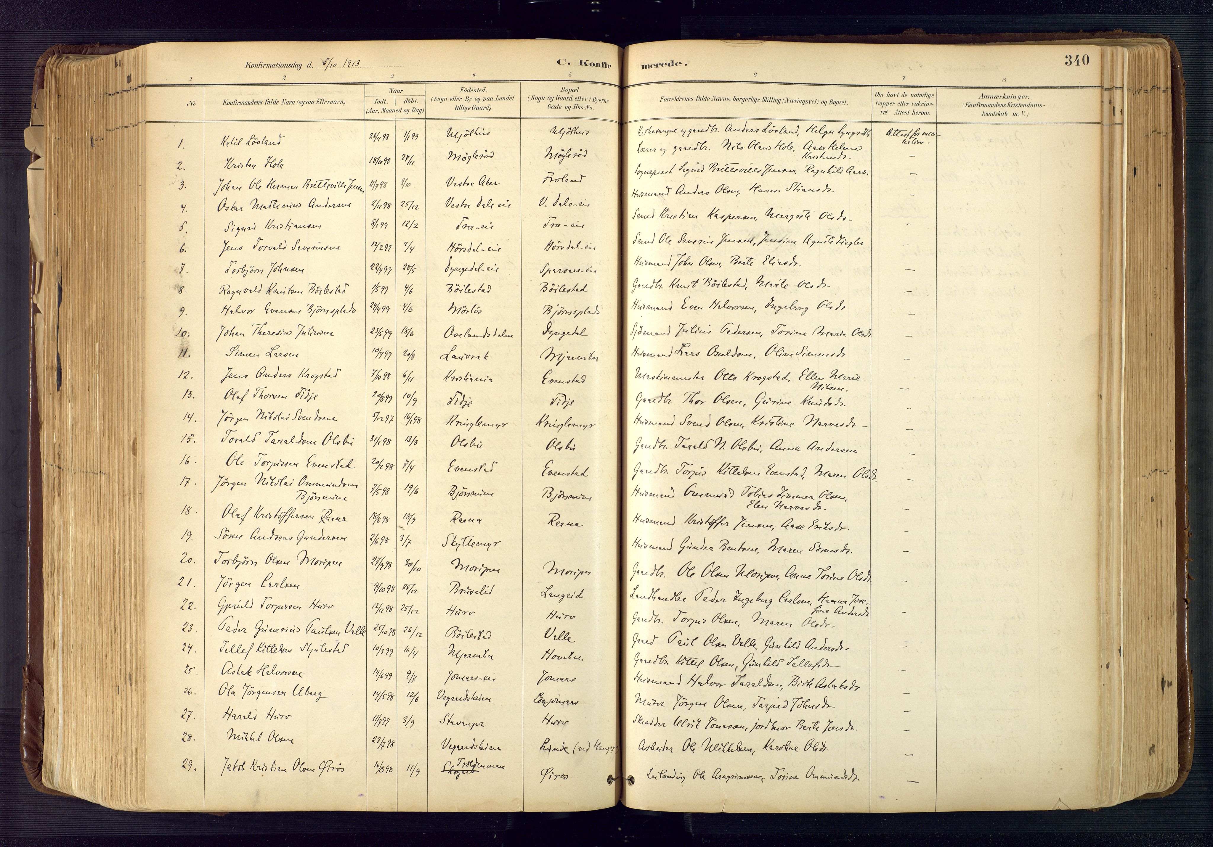 Froland sokneprestkontor, SAK/1111-0013/F/Fa/L0005: Parish register (official) no. A 5, 1882-1921, p. 340