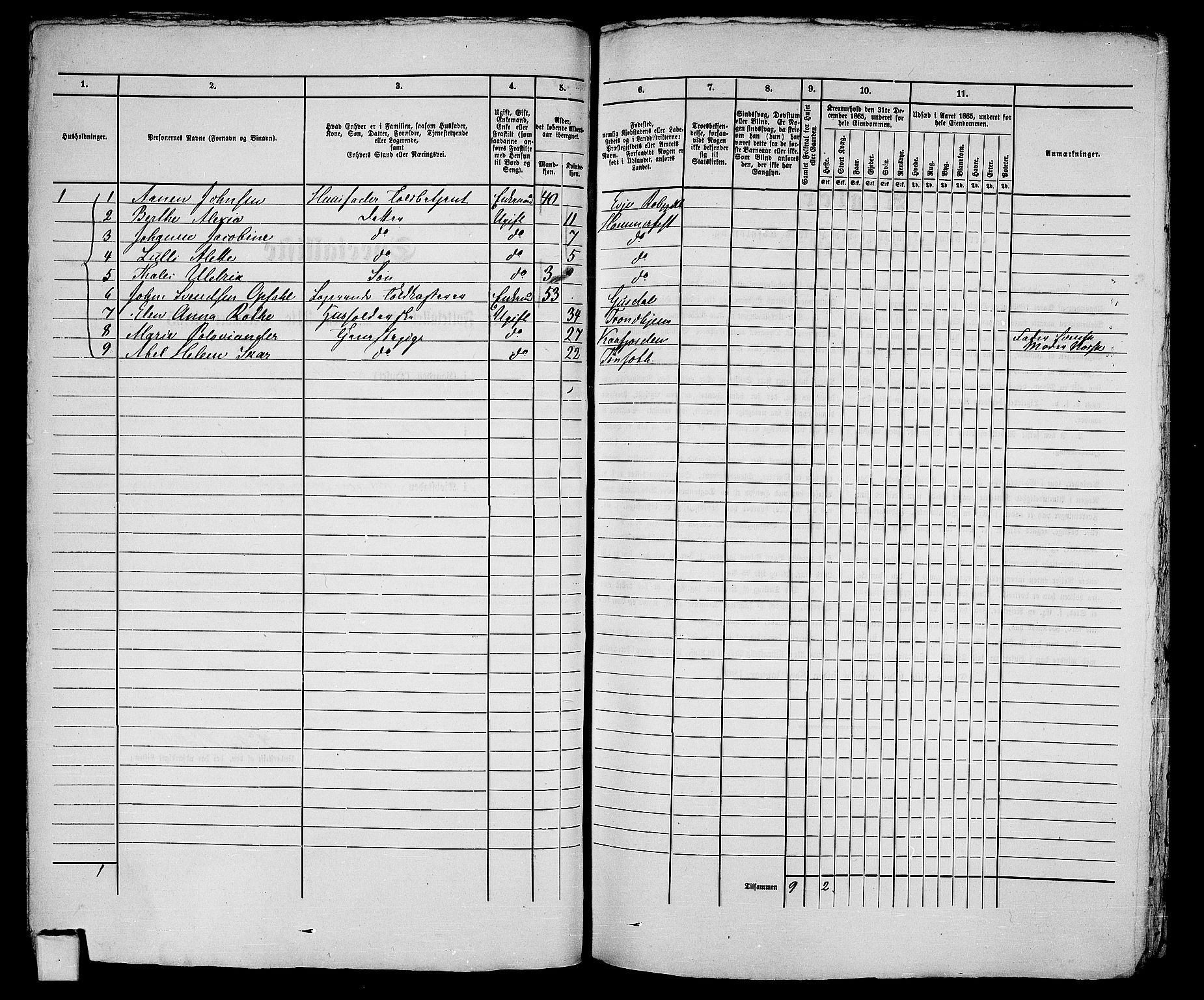 RA, 1865 census for Hammerfest/Hammerfest, 1865, p. 188