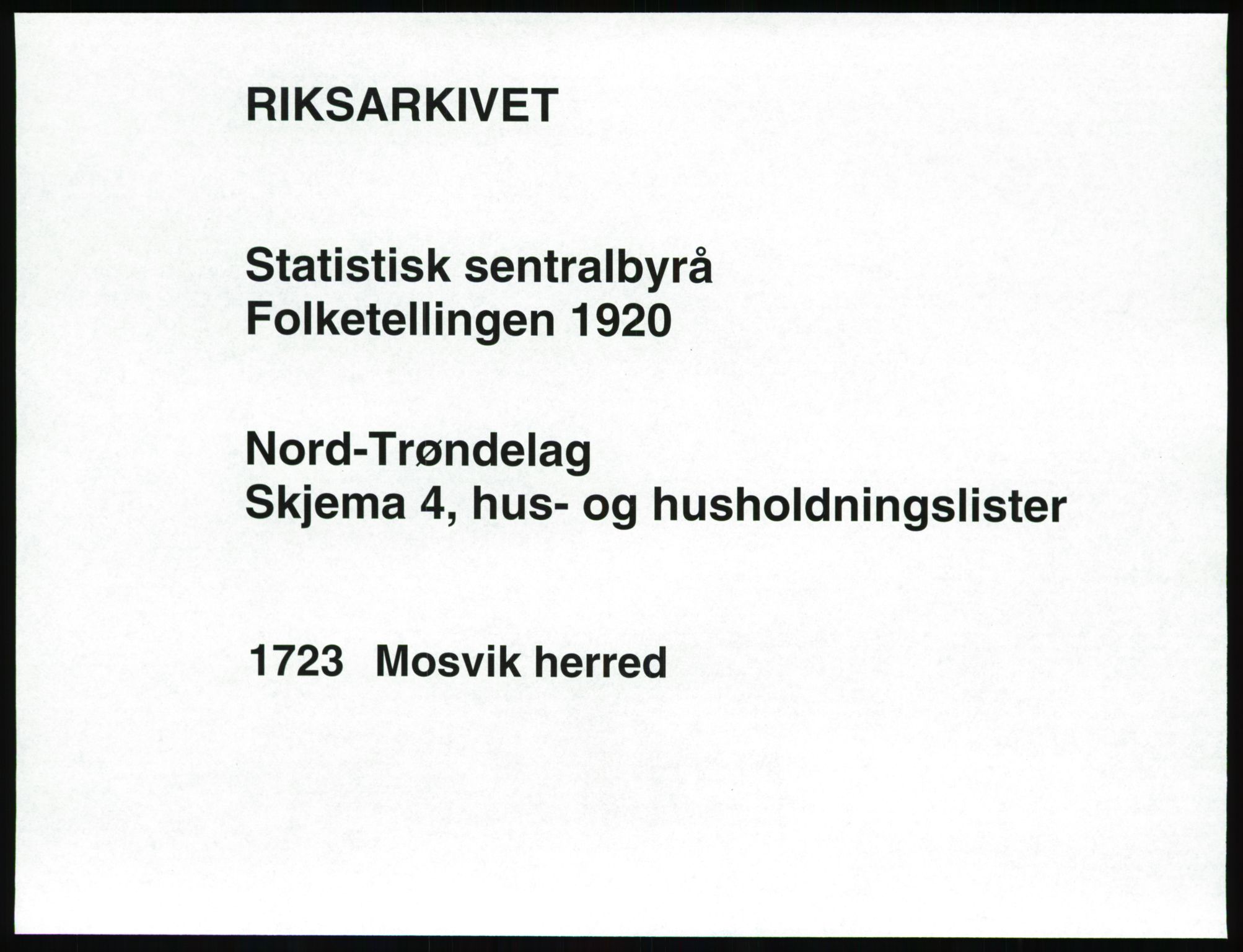 SAT, 1920 census for Mosvik, 1920, p. 30