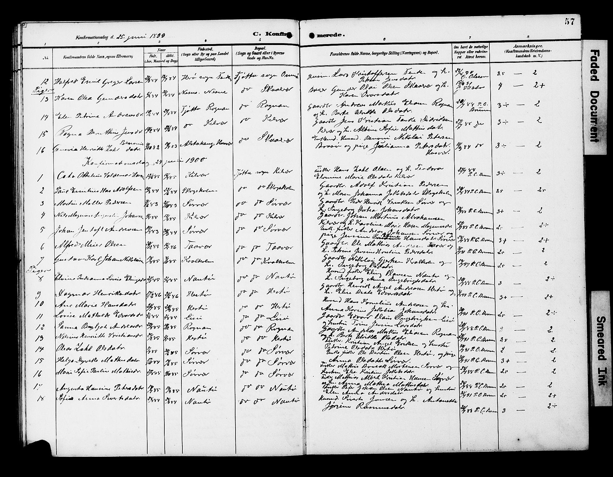 Ministerialprotokoller, klokkerbøker og fødselsregistre - Nordland, AV/SAT-A-1459/818/L0273: Parish register (copy) no. 818C01, 1893-1928, p. 57