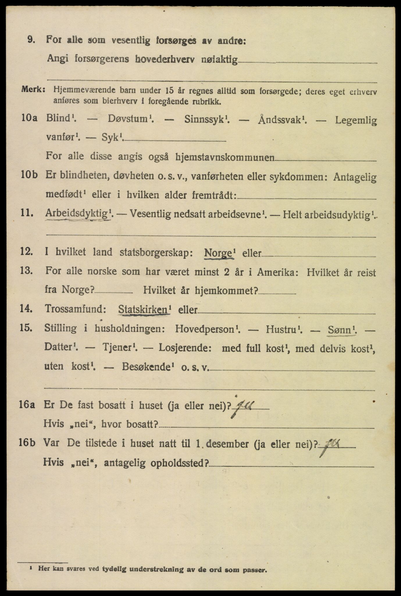 SAH, 1920 census for Fåberg, 1920, p. 9207