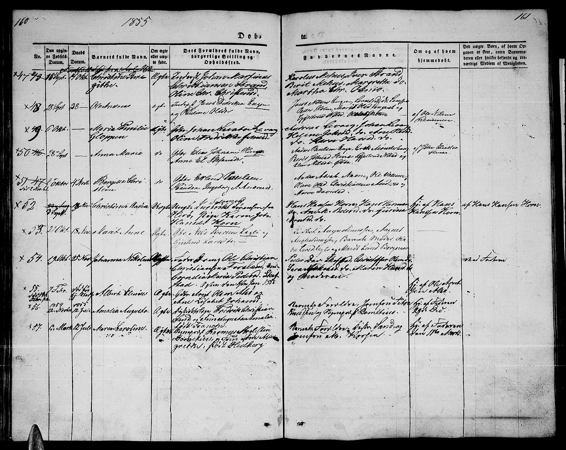 Ministerialprotokoller, klokkerbøker og fødselsregistre - Nordland, AV/SAT-A-1459/838/L0555: Parish register (copy) no. 838C02, 1842-1861, p. 160-161