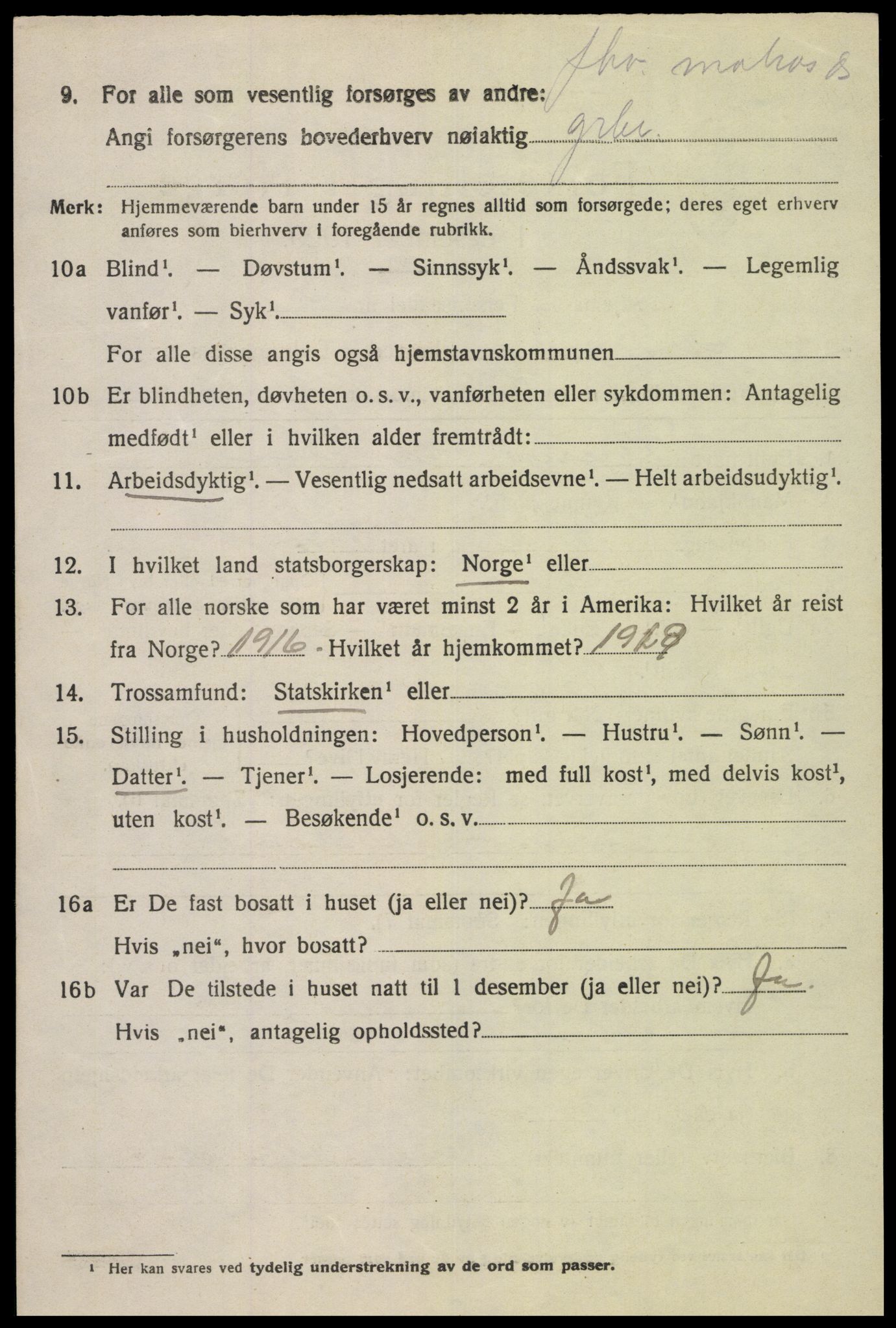 SAK, 1920 census for Hidra, 1920, p. 3507