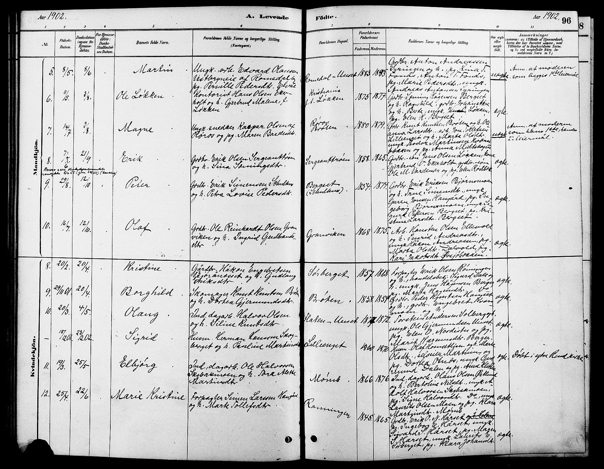 Rendalen prestekontor, SAH/PREST-054/H/Ha/Hab/L0003: Parish register (copy) no. 3, 1879-1904, p. 96
