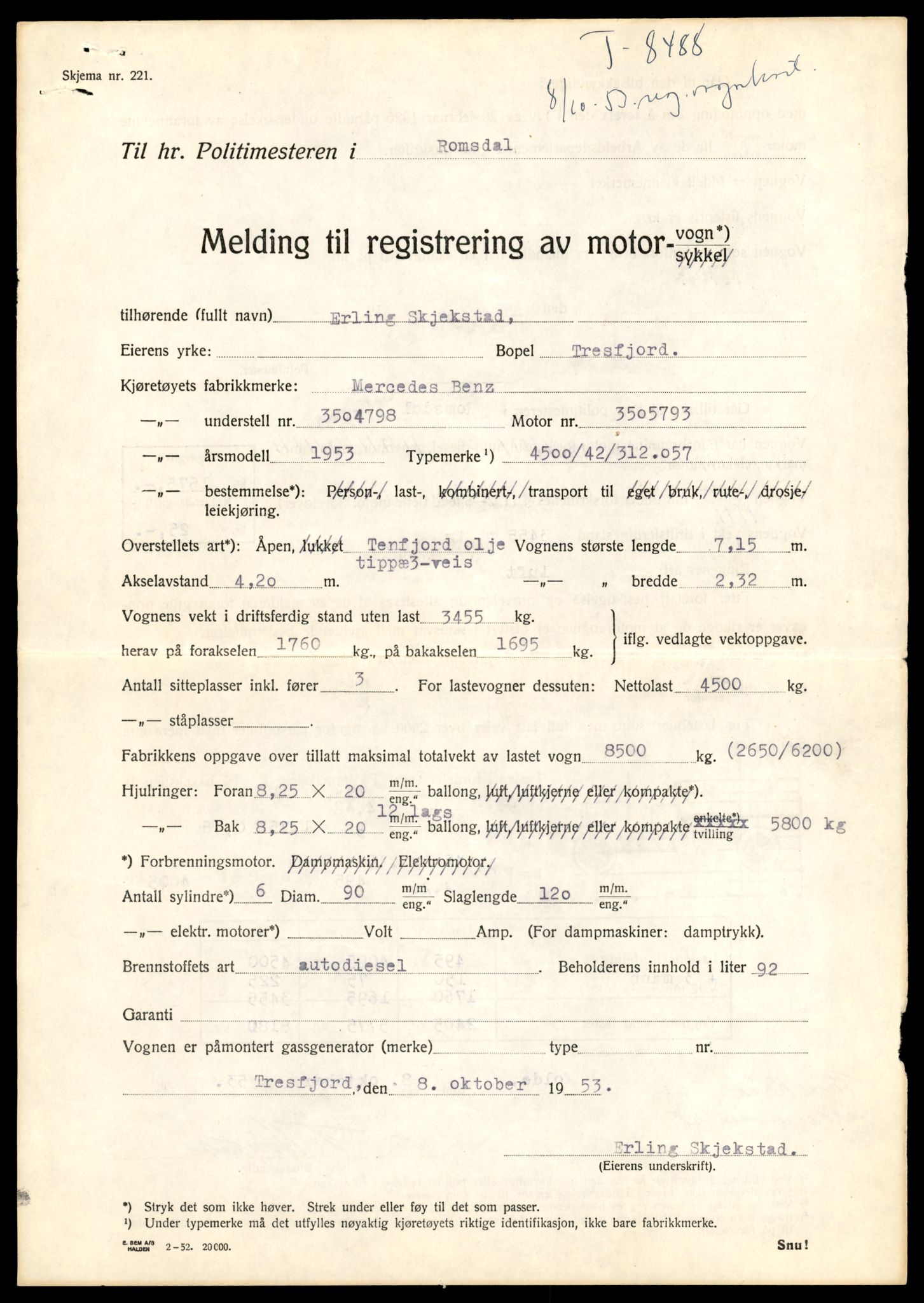 Møre og Romsdal vegkontor - Ålesund trafikkstasjon, AV/SAT-A-4099/F/Fe/L0033: Registreringskort for kjøretøy T 12151 - T 12474, 1927-1998, p. 2485