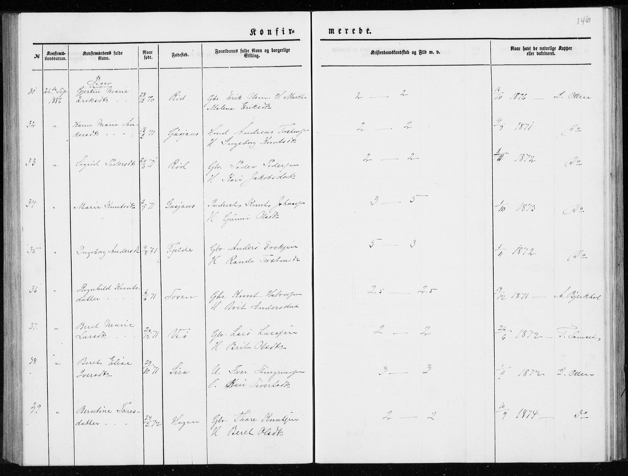 Ministerialprotokoller, klokkerbøker og fødselsregistre - Møre og Romsdal, AV/SAT-A-1454/551/L0631: Parish register (copy) no. 551C03, 1886-1894, p. 146