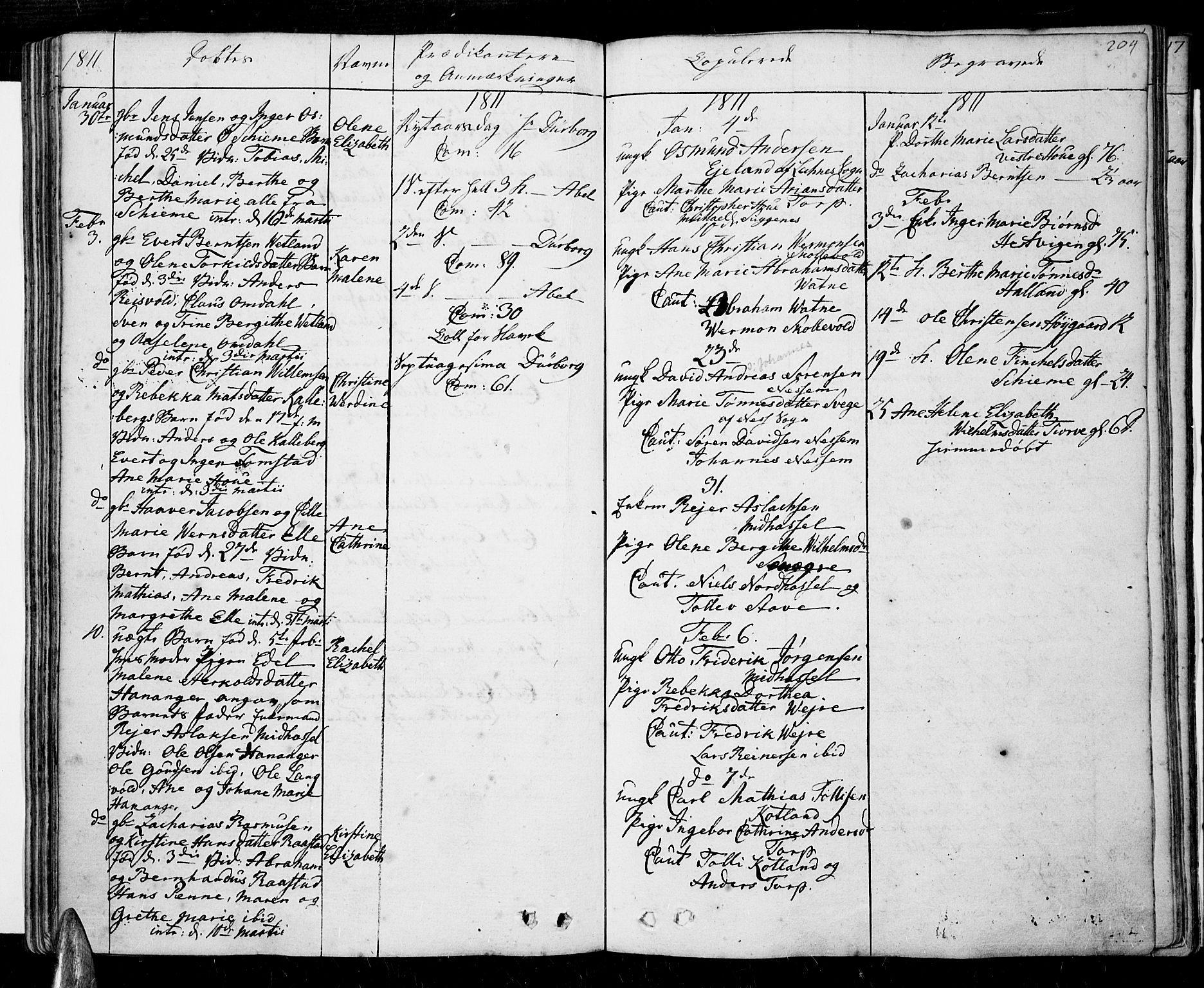 Lista sokneprestkontor, SAK/1111-0027/F/Fa/L0005: Parish register (official) no. A 5, 1795-1823, p. 204