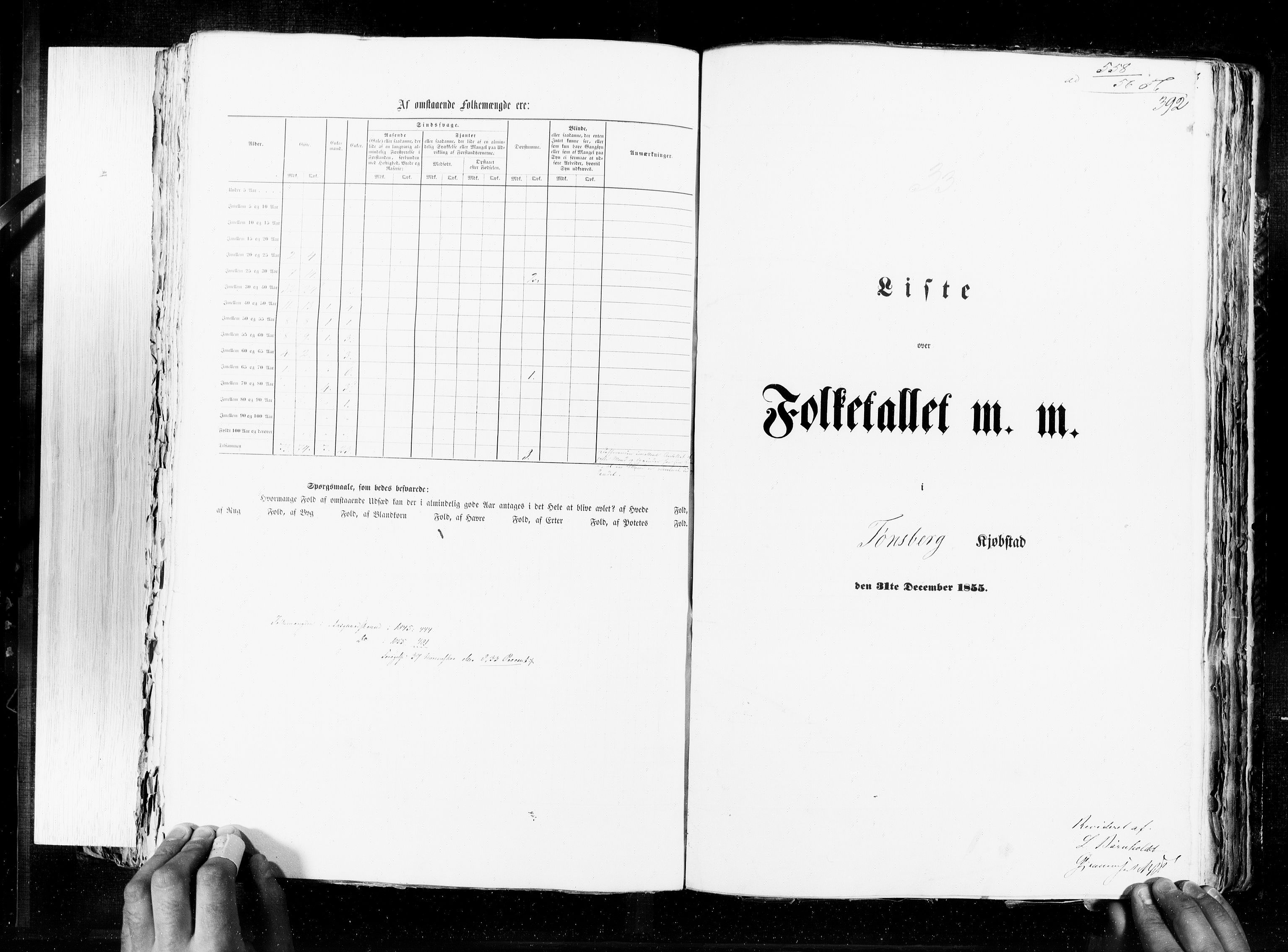 RA, Census 1855, vol. 7: Fredrikshald-Kragerø, 1855, p. 392