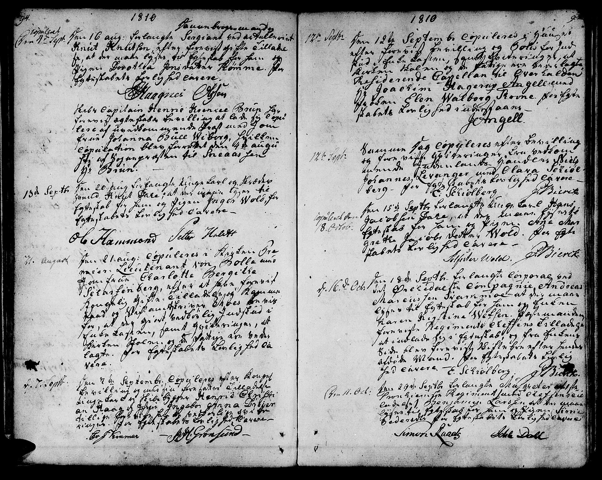 Ministerialprotokoller, klokkerbøker og fødselsregistre - Sør-Trøndelag, SAT/A-1456/601/L0042: Parish register (official) no. 601A10, 1802-1830, p. 94-95