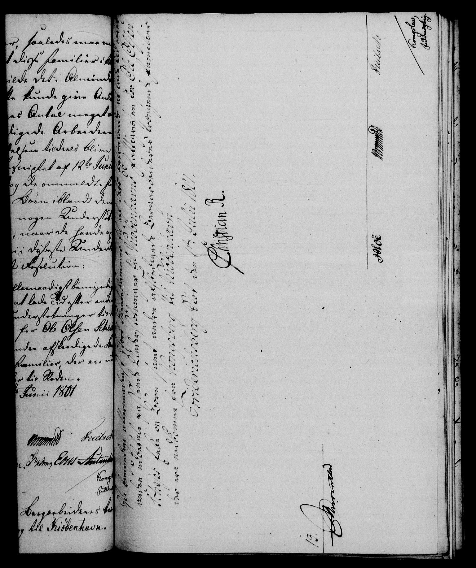 Rentekammeret, Renteskriverkontorene, RA/EA-3115/M/Mf/Mfb/L0005: Relasjons- og resolusjonsprotokoll med register (merket RK 54.11), 1801-1802